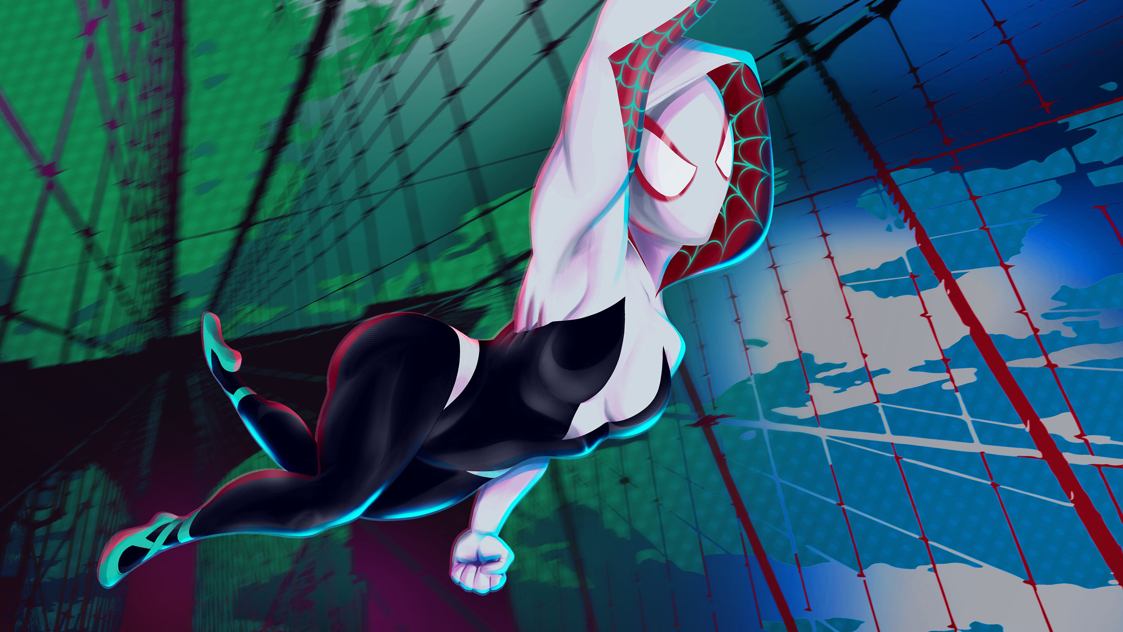 Gwen Stacy, Superheroic heroine, Dynamic poses, Stunning visuals, 3840x2160 4K Desktop