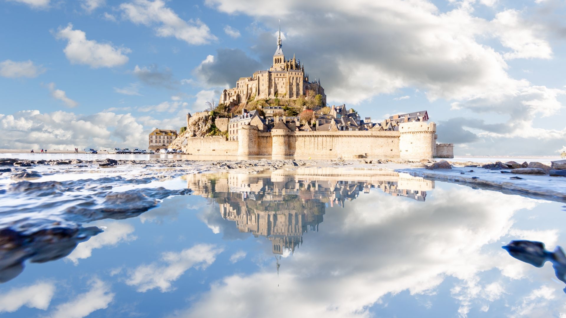 Mont St. Michel, Architectural background, HD image, Desktop wallpaper, 1920x1080 Full HD Desktop