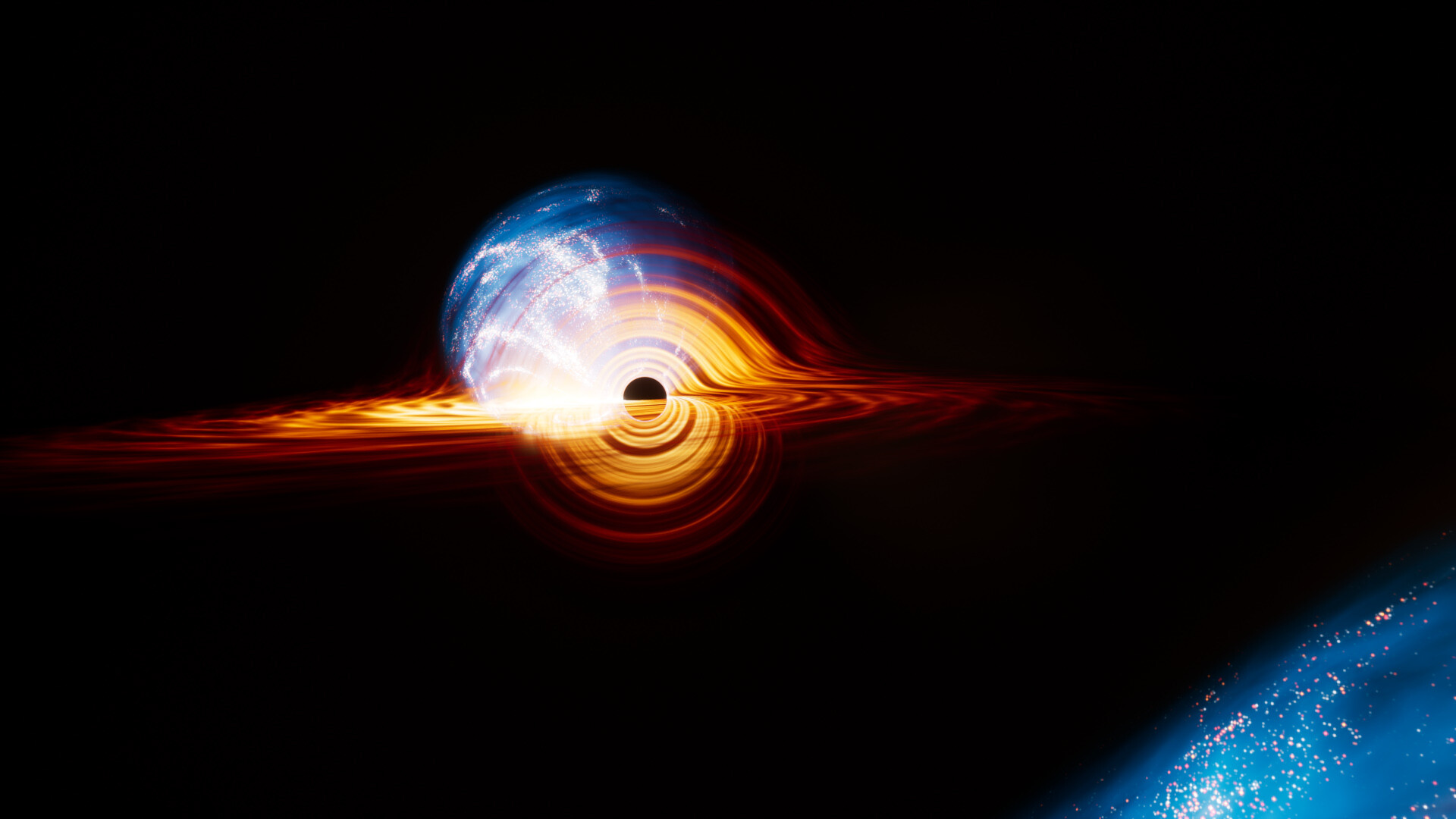 Black hole in materials, UE marketplace, Artistic interpretation, Unique design, 1920x1080 Full HD Desktop