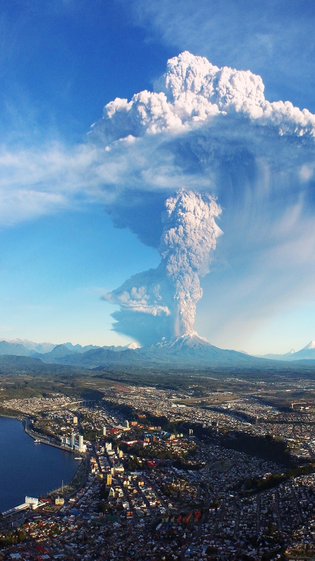 Earth's fiery volcano, Nature's power, Fiery explosion, Dynamic force, 1080x1920 Full HD Phone