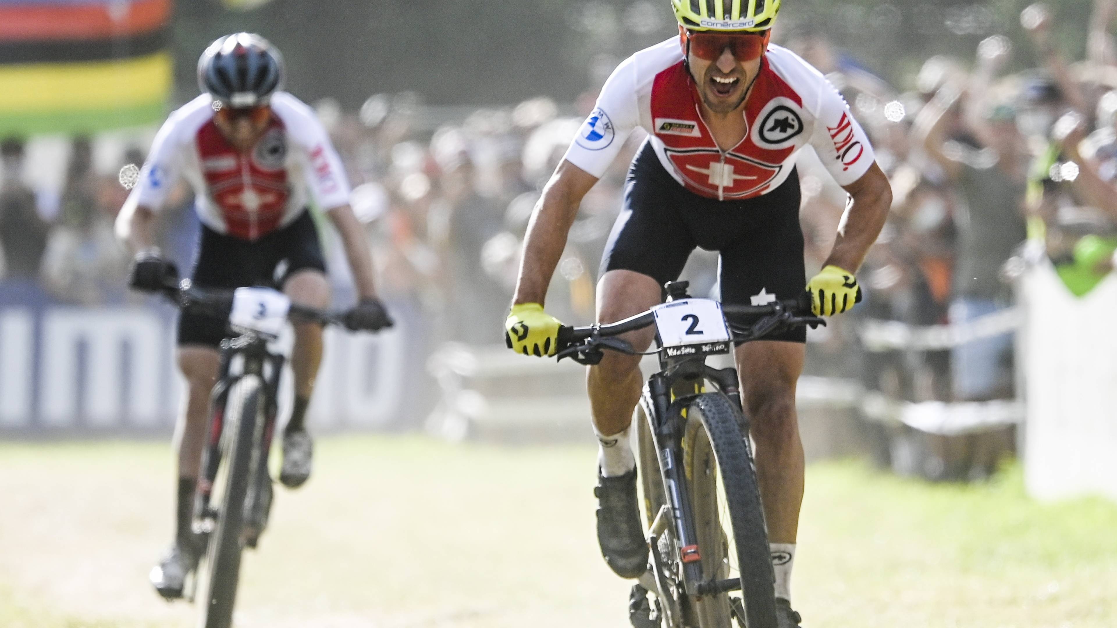 Nino Schurter, Mislukte start breekt, Milan vader op, Wk mountainbike negende, 3840x2160 4K Desktop