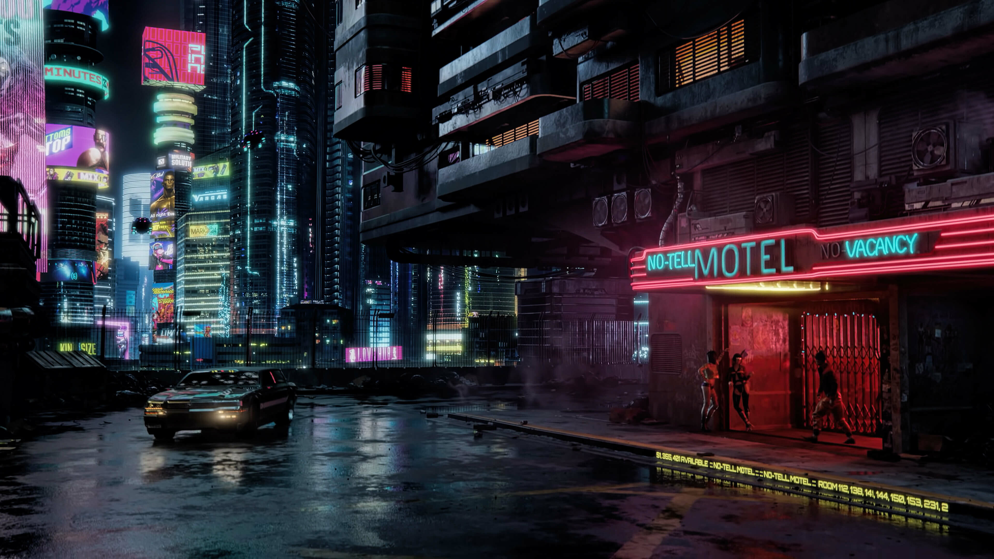 Cyberpunk 2077, Environmental wallpaper, Futuristic cityscape, Immersive ambiance, 3840x2160 4K Desktop