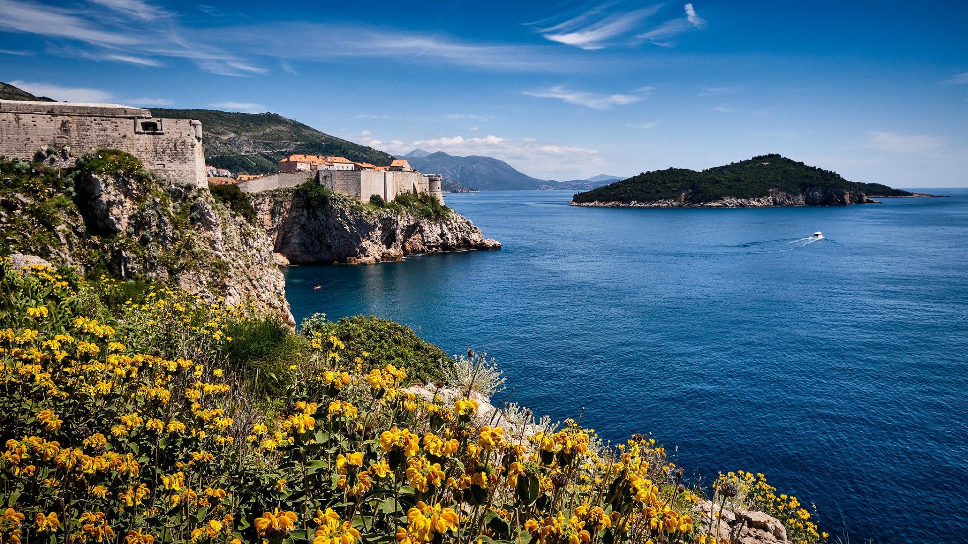 Croatia, Travels, Dubrovnik sea view, Coastal splendor, 1920x1080 Full HD Desktop