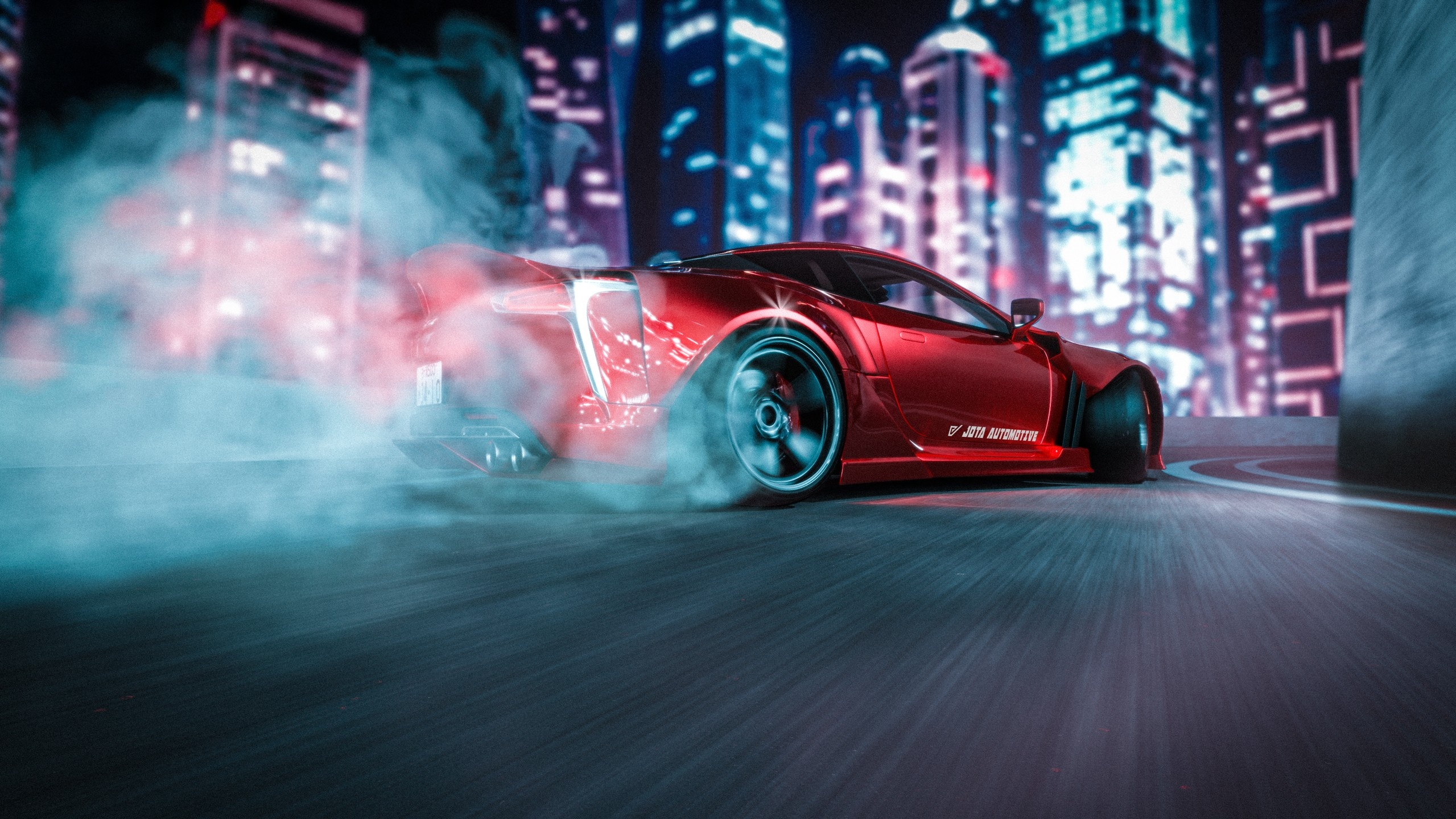 Lexus LC, Drifting scene, 1440p resolution, HD wallpapers, 2560x1440 HD Desktop