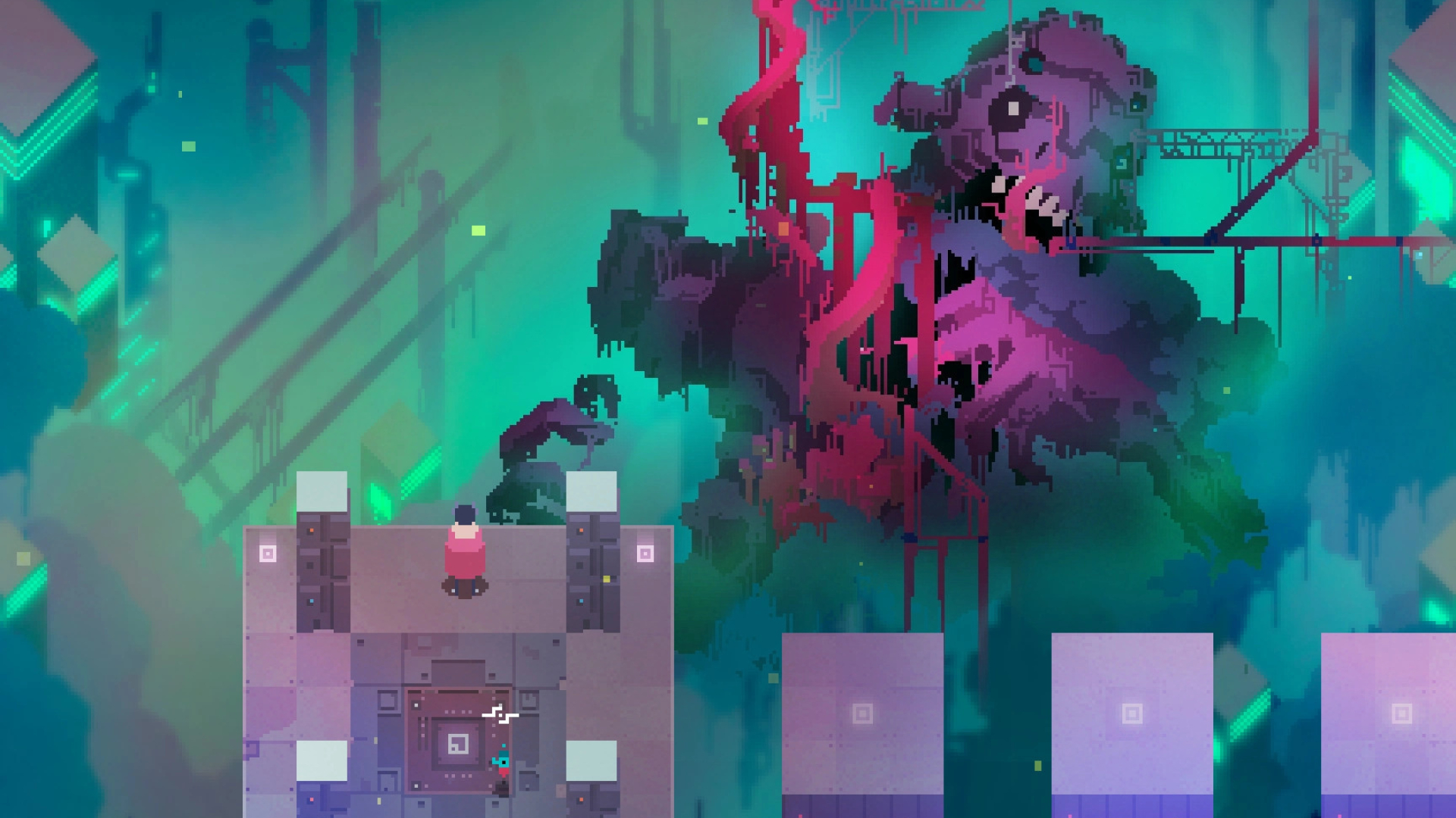 Hyper Light Drifter, Mesmerizing pixel art, Mysterious protagonist, Post-apocalyptic world, 1920x1080 Full HD Desktop