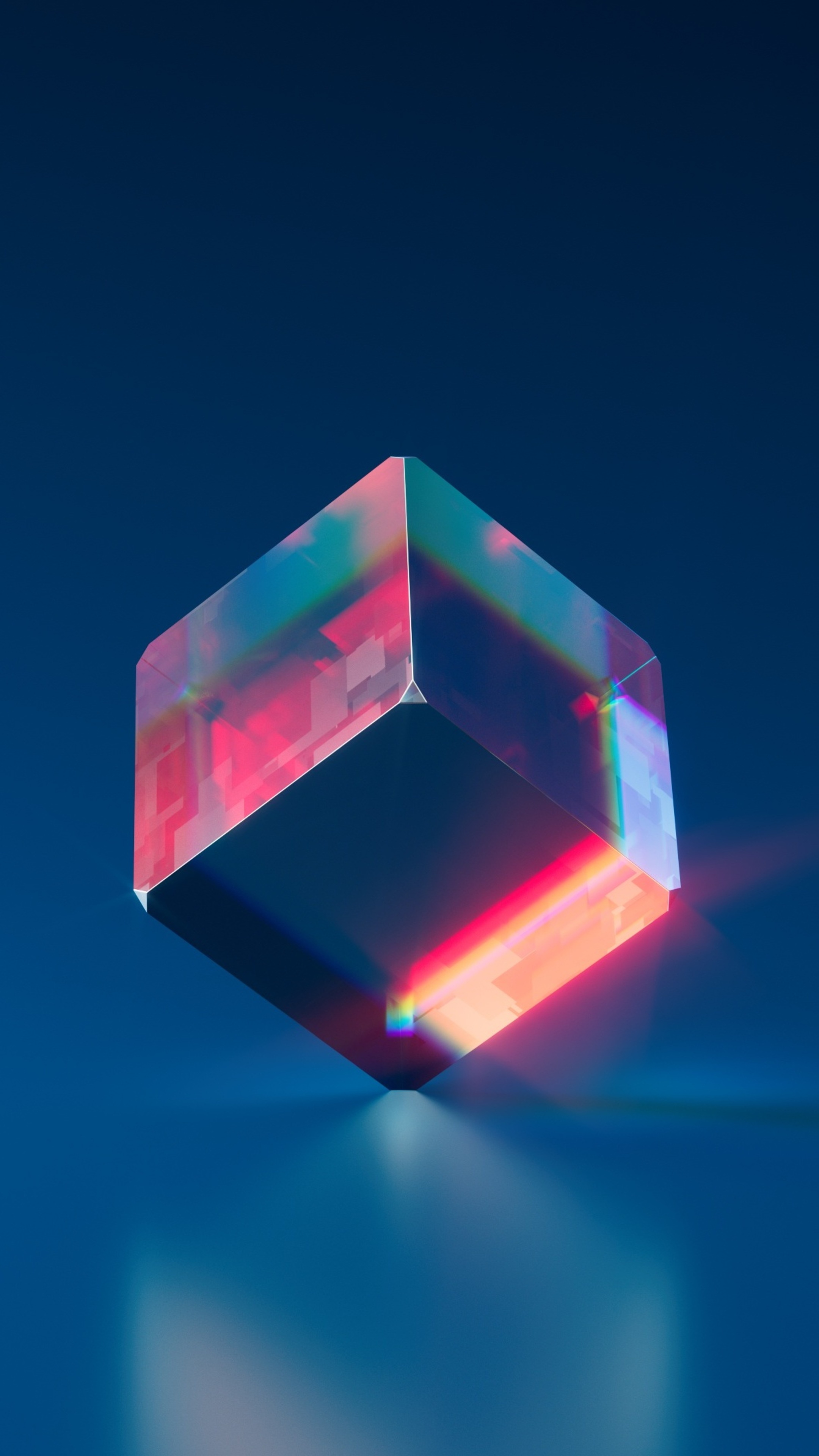 Crystal cube, Cube Wallpaper, 2160x3840 4K Phone