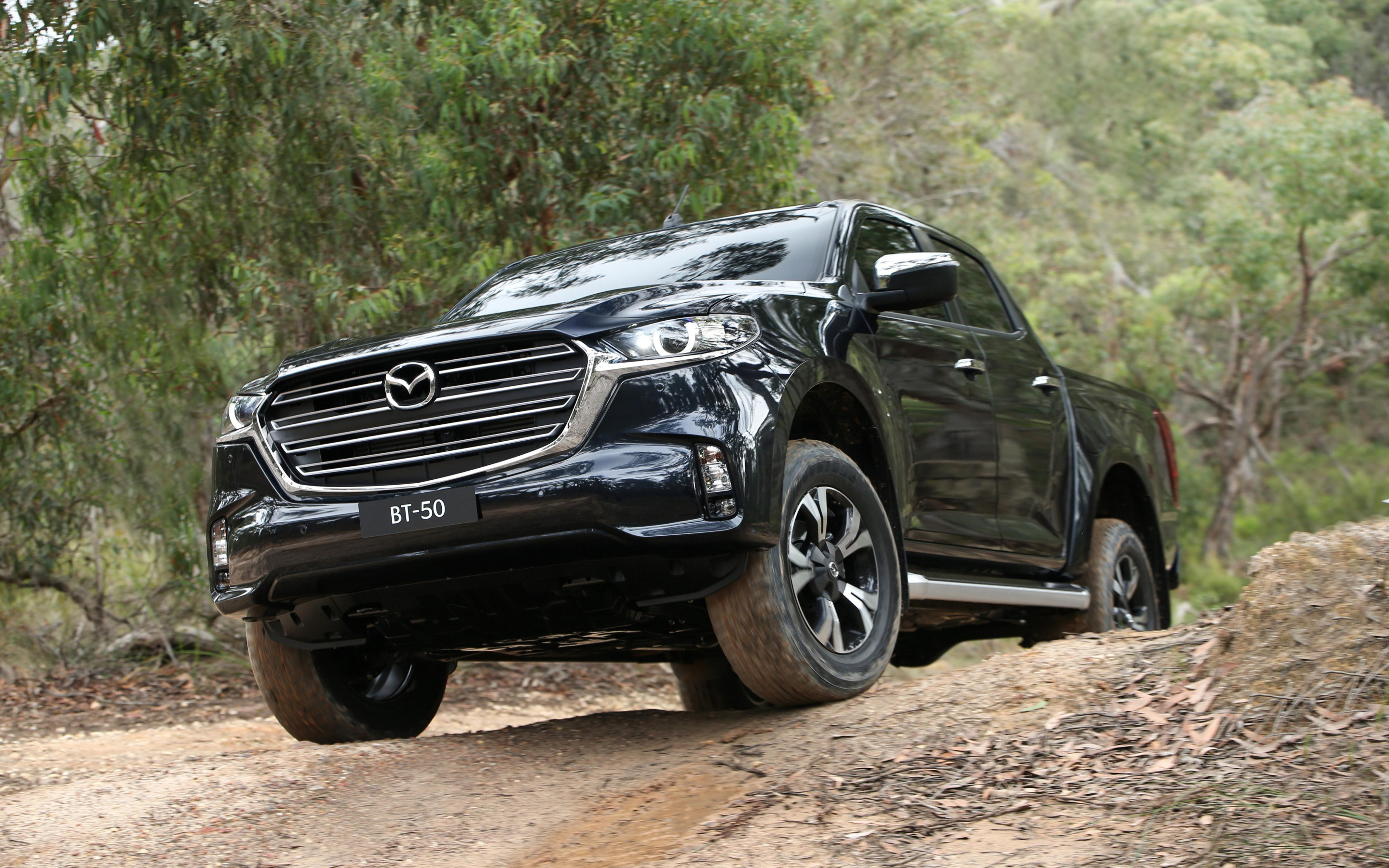 Mazda BT-50, 2020 Front view, Exterior black, Pickup truck, 2880x1800 HD Desktop