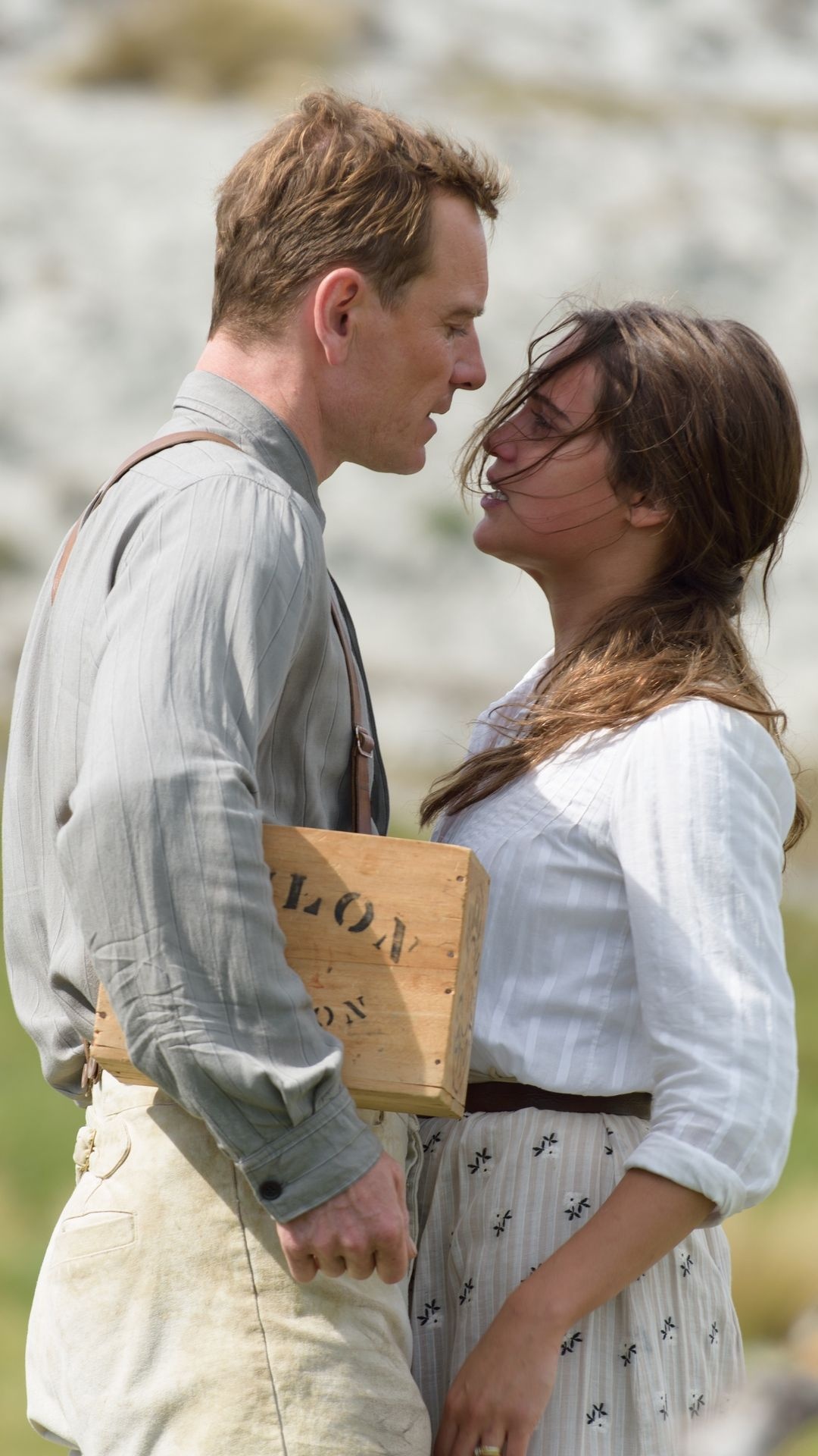 Michael Fassbender, Alicia Vikander, The Light Between Oceans, Wallpapers, 1080x1920 Full HD Phone