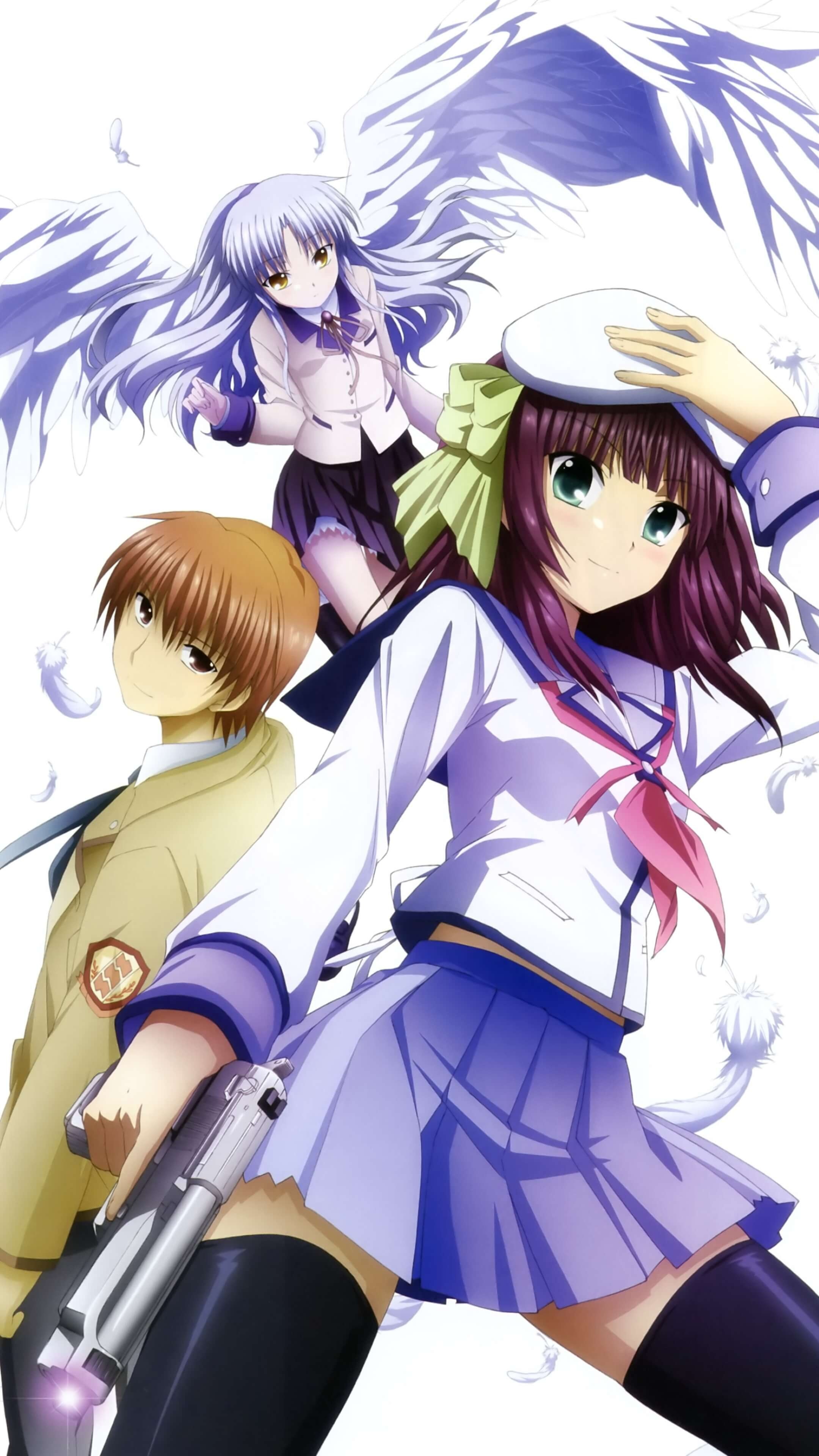 Angel Beats!, Yuri Nakamura, Kanade Tachibana, Yuzuru Otonashi, 2160x3840 4K Phone