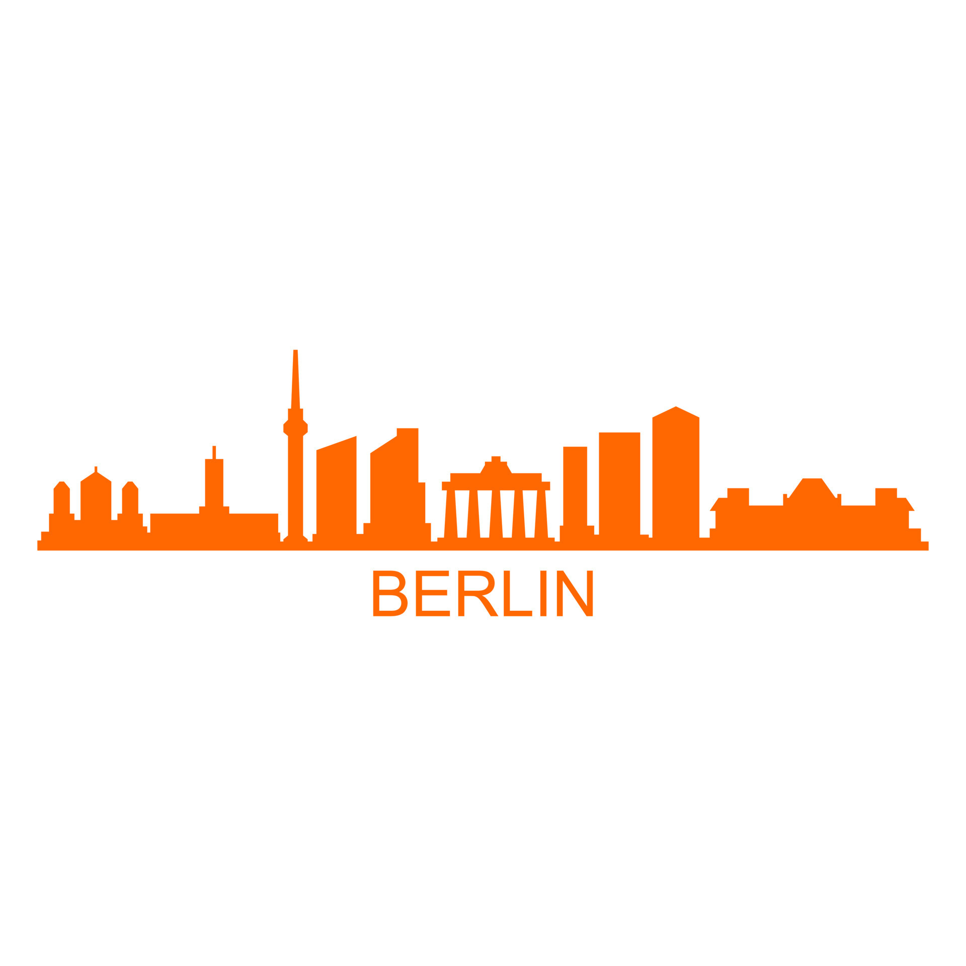 Berlin, Iconic skyline, Vector art, White background, 1920x1920 HD Phone