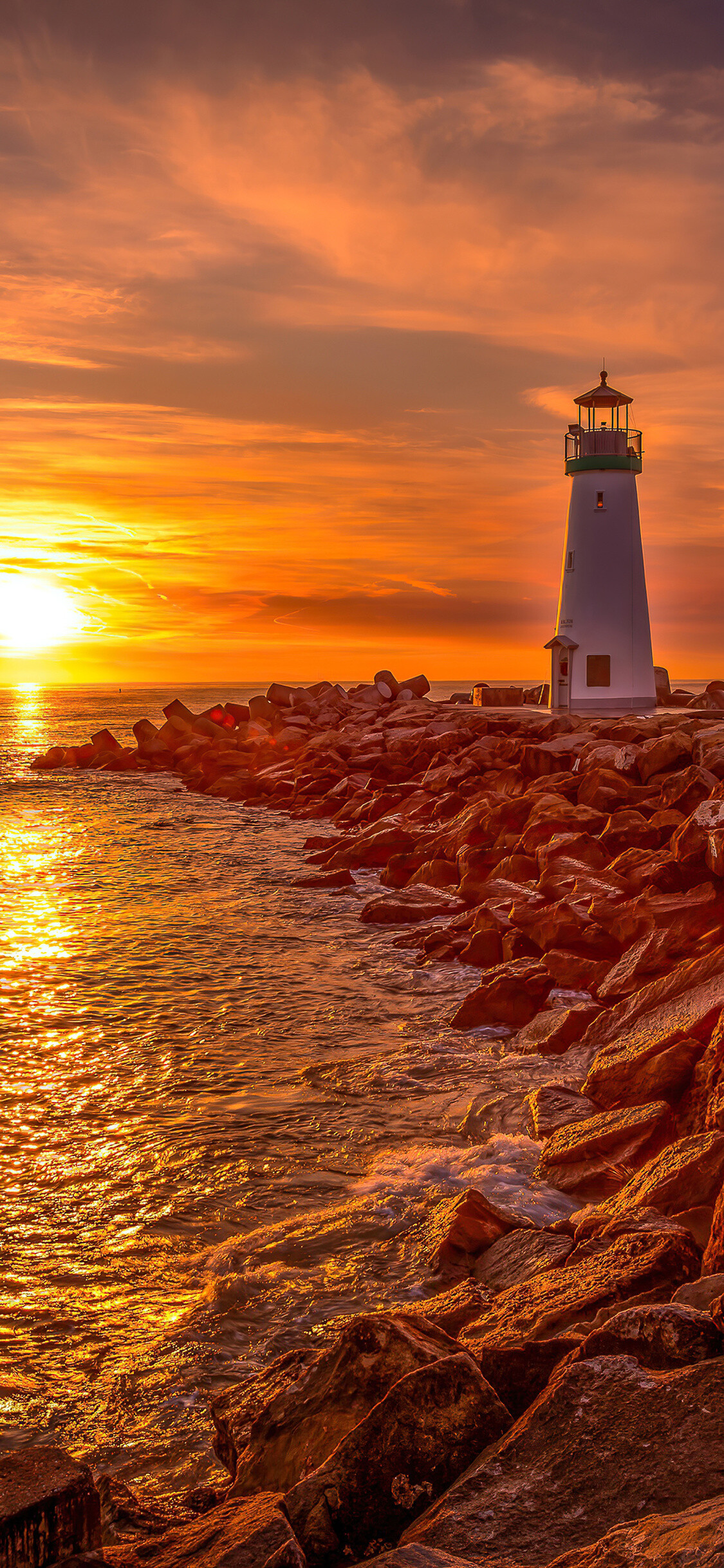 Lighthouse, Sunsets Wallpaper, 1130x2440 HD Phone