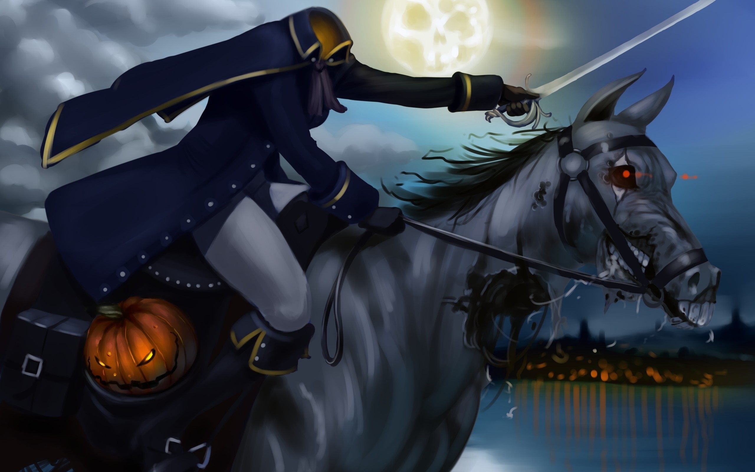 Headless Horseman, Wallpaper collection, Spooky imagery, 2560x1600 HD Desktop