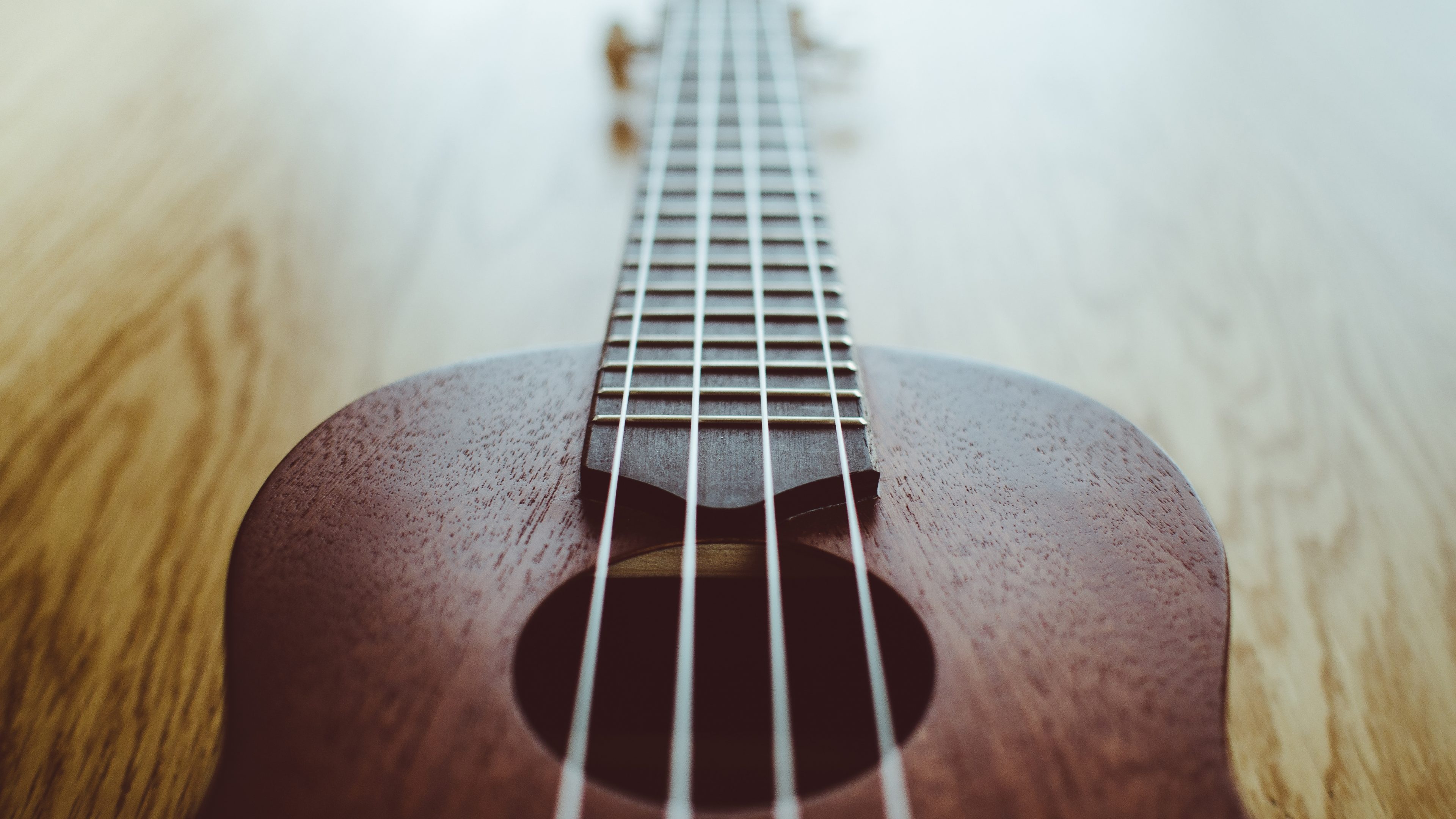 Guitar on floor, 4K marvel, Musical admiration, Captivating imagery, 3840x2160 4K Desktop