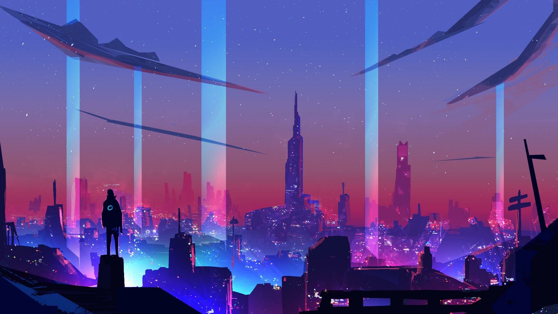 Neon glow, 1920x1080 resolution, Mesmerizing colors, Vibrant lights, 1920x1080 Full HD Desktop