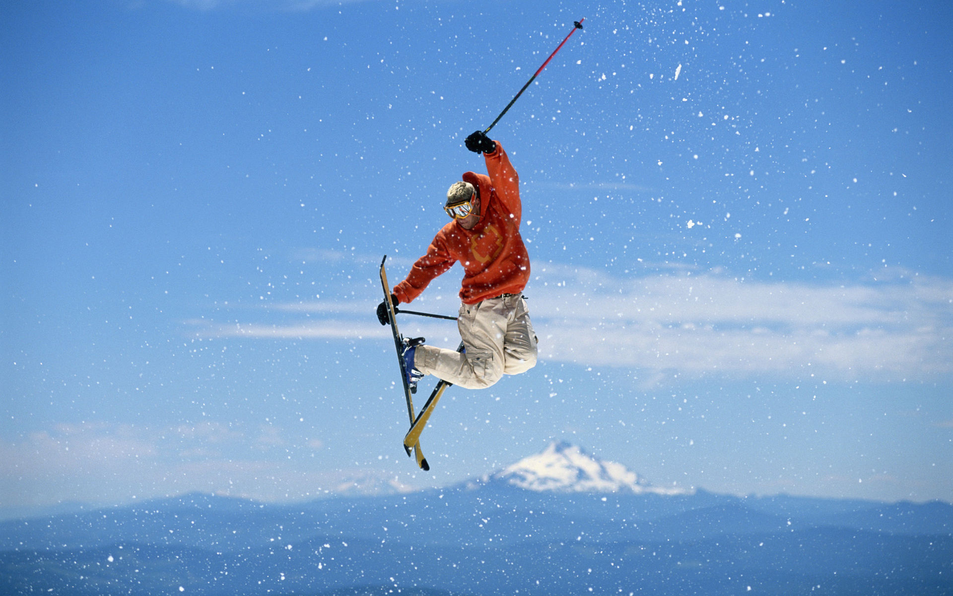 Skiing background, Winter sports theme, Snowy adventure, Outdoor thrill, 1920x1200 HD Desktop