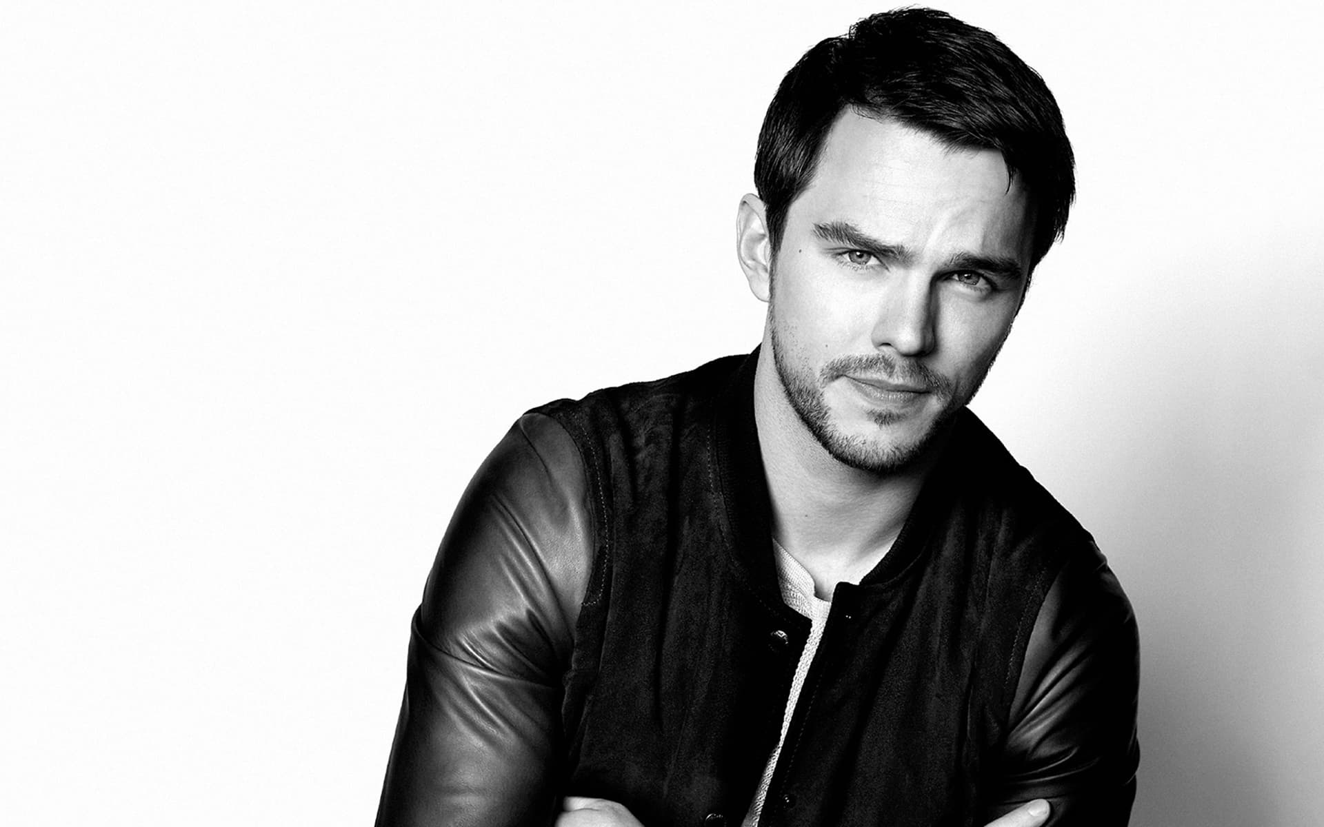 Nicholas Hoult, Monochrome, Wallpaper, 55789, 1920x1200 HD Desktop