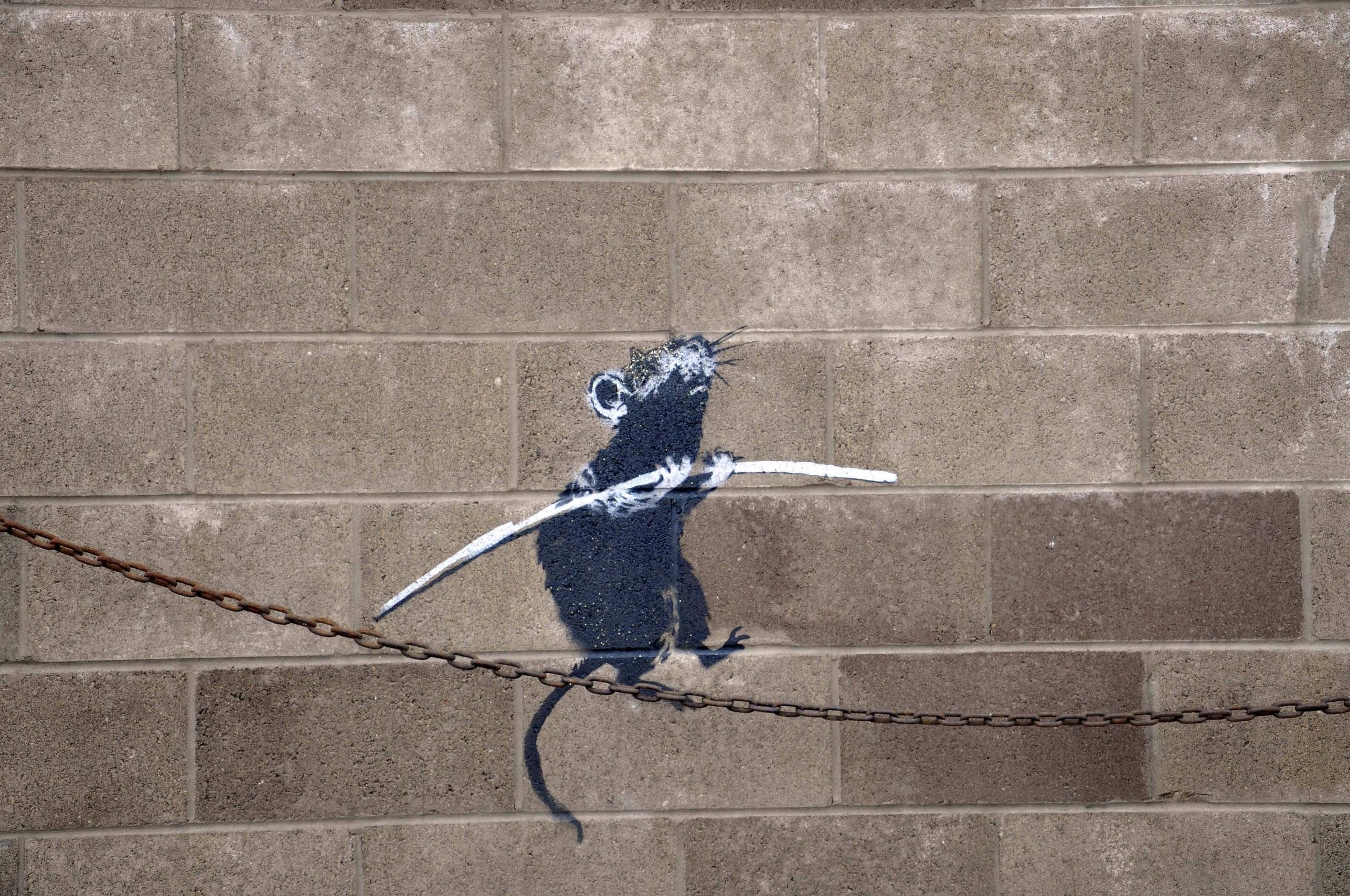 Tightrope Rat, Banksy Wallpaper, 2580x1710 HD Desktop