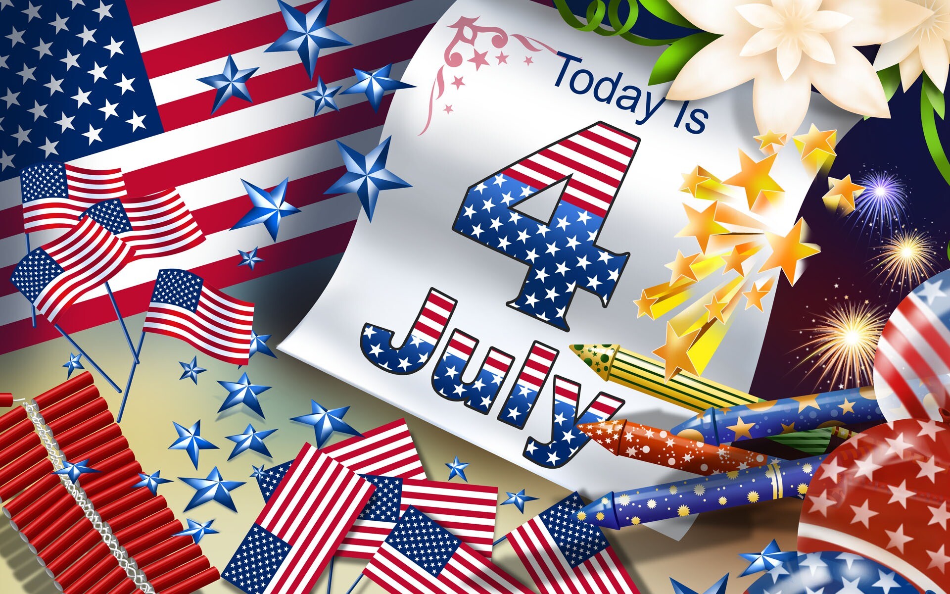 Happy 4th July, Independence day, Festive greetings, Celebratory mood, 1920x1200 HD Desktop