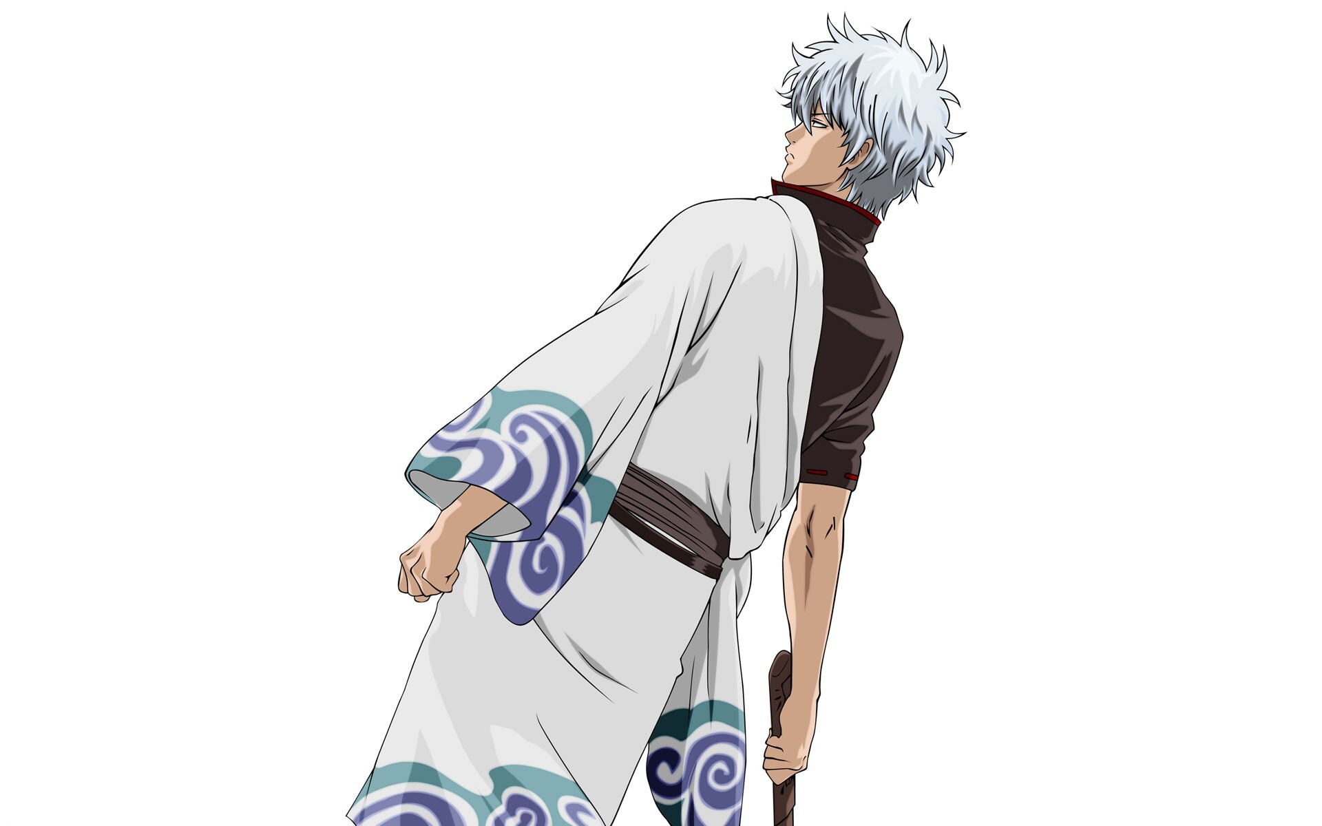 Gintama simple background, Gintoki Sakata wallpaper, Subtle elegance, Focus on character, 1920x1200 HD Desktop