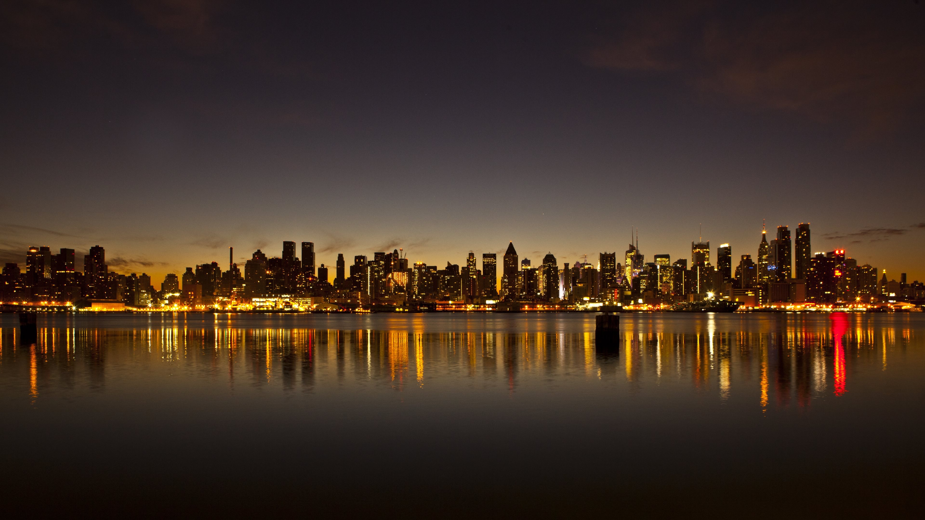 Iconic New York skyline, Majestic cityscape, MACbook wallpaper, Wide desktop display, 3840x2160 4K Desktop