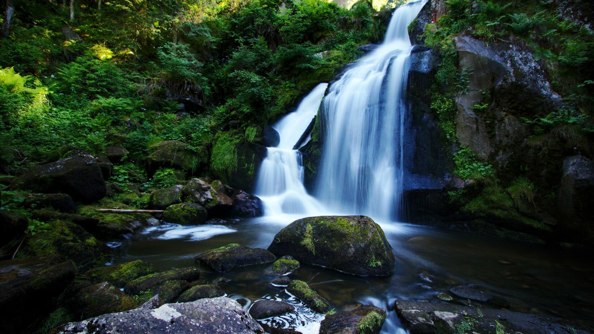 Jungle waterfall, Huawei P9 wallpaper, Nature's tranquility, Pristine beauty, 1920x1080 Full HD Desktop