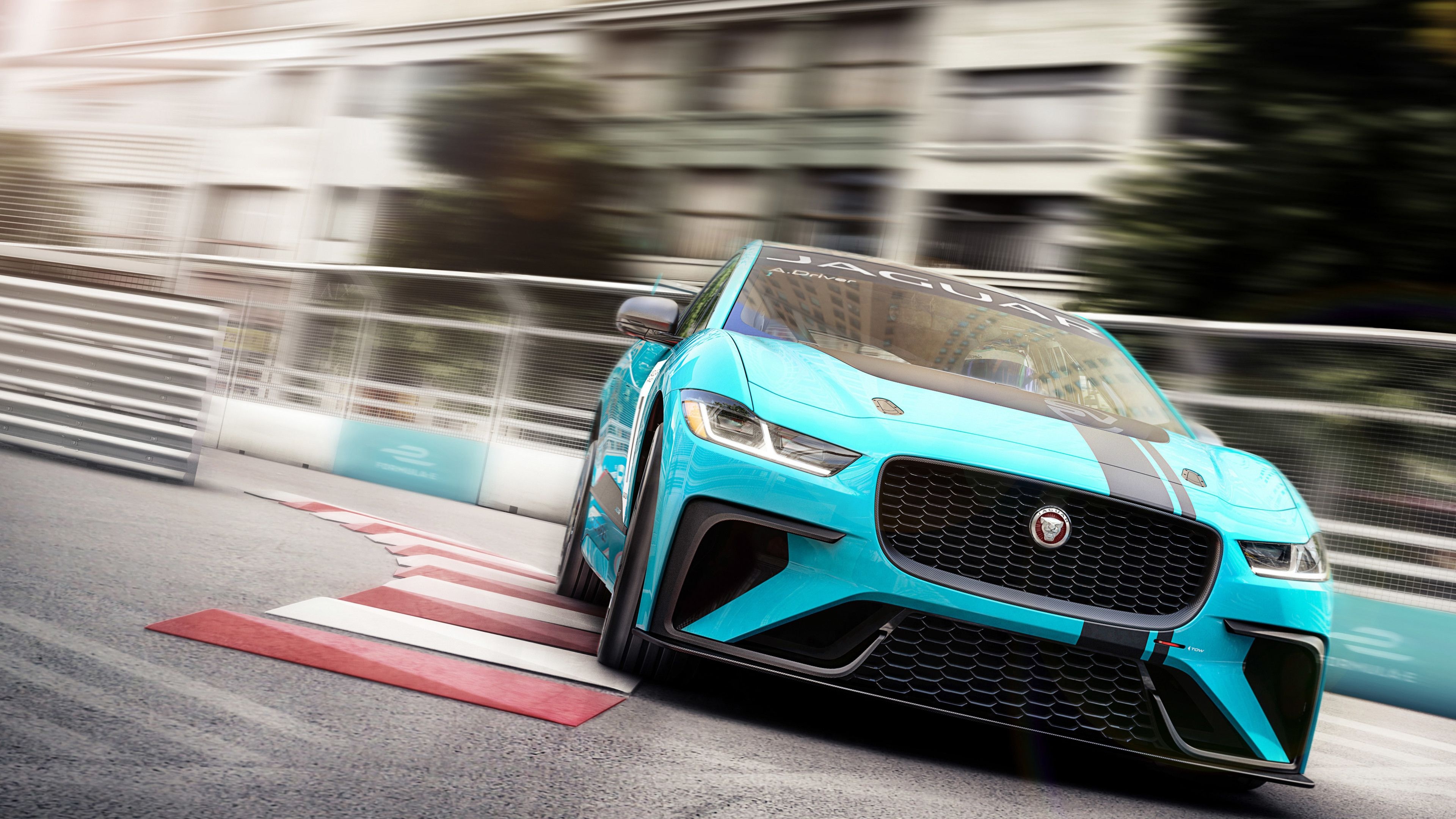 Electric Race Concept Car, Jaguar I-PACE Wallpaper, 3840x2160 4K Desktop