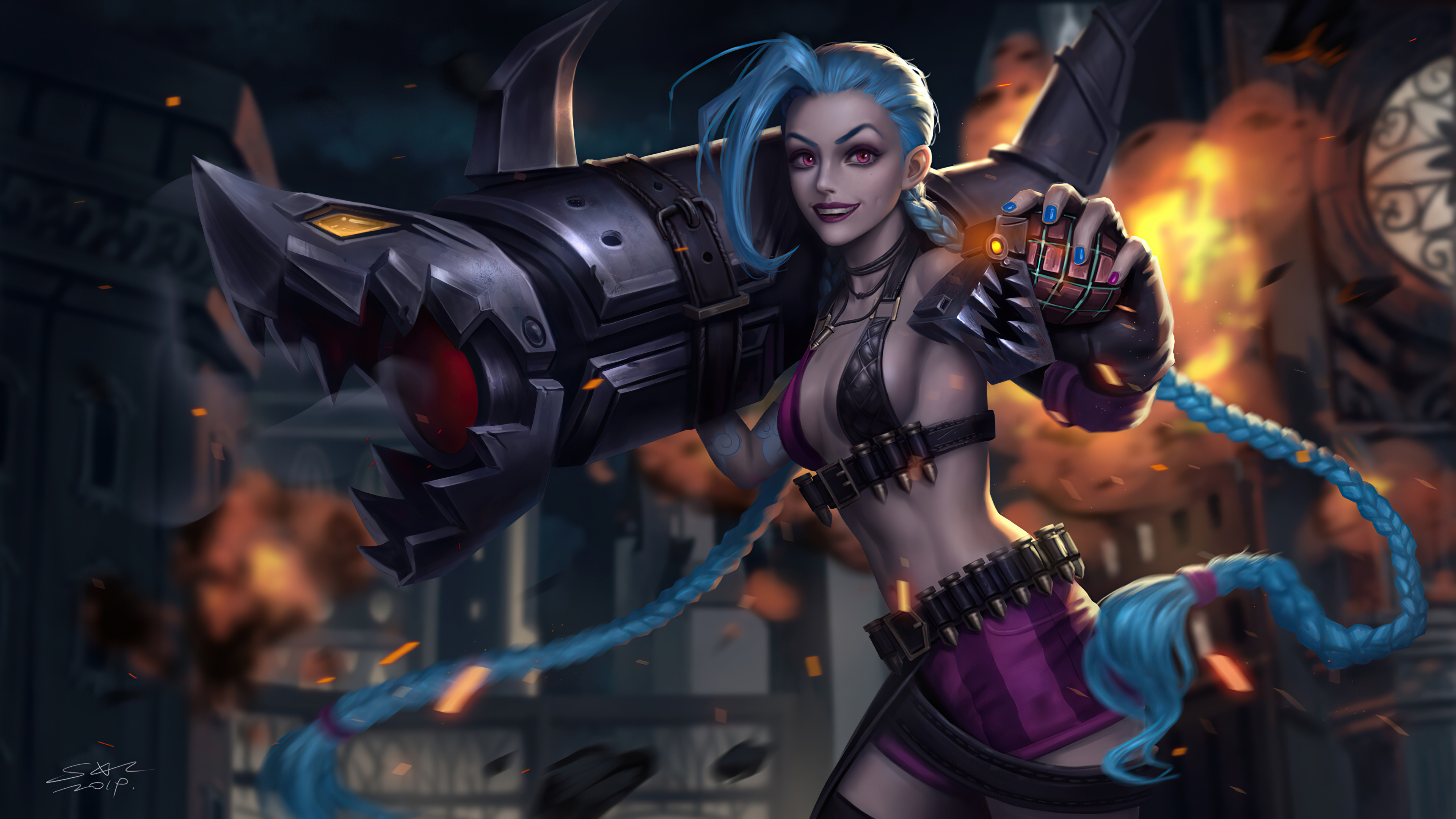 Jinx, League of Legends, Explosive personality, Chaos-causing havoc, 3840x2160 4K Desktop