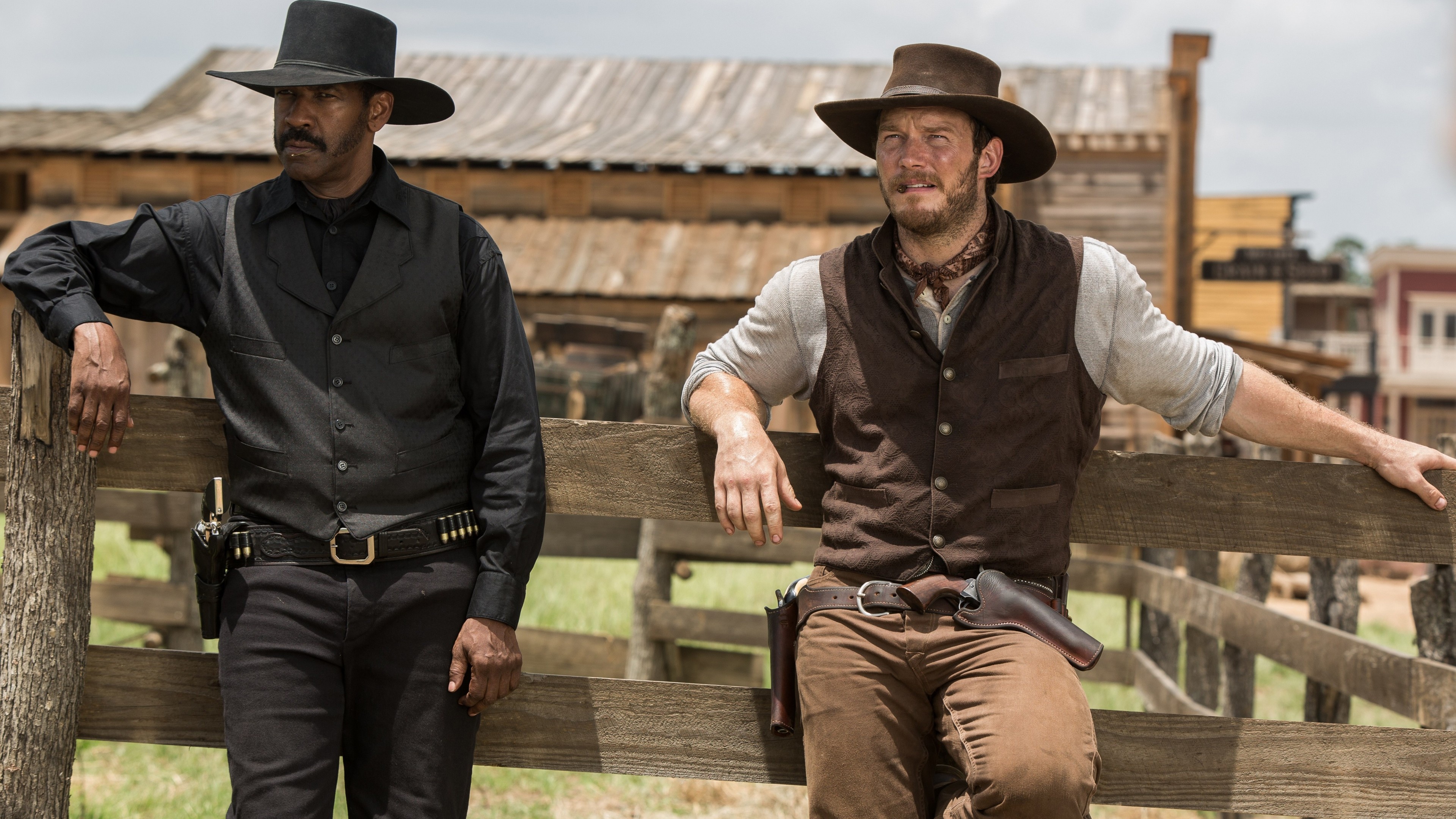 Chris Pratt, The Magnificent Seven, Denzel Washington, Movie stills, 3840x2160 4K Desktop