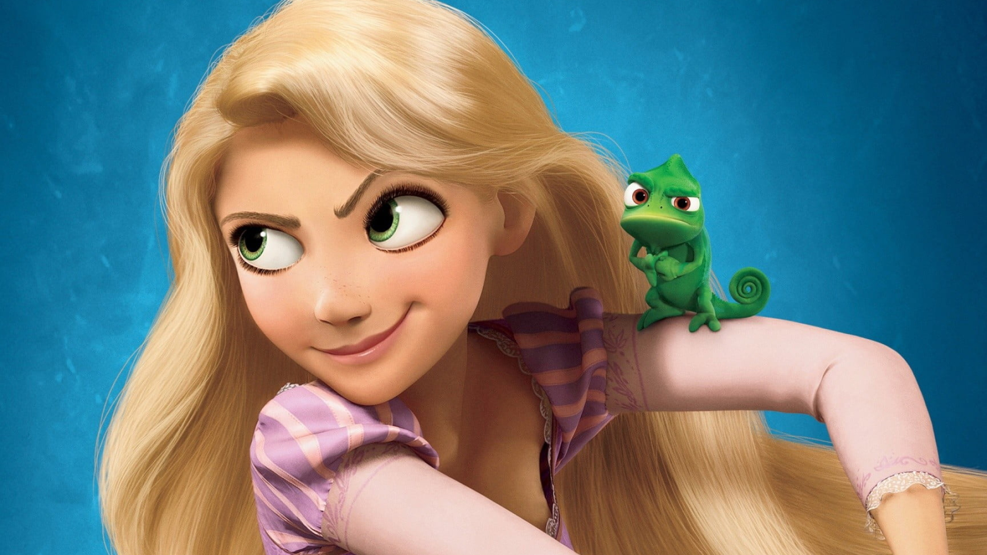 Rapunzel Animation, Yellow-haired female, Trading card, Walt Disney, 1920x1080 Full HD Desktop