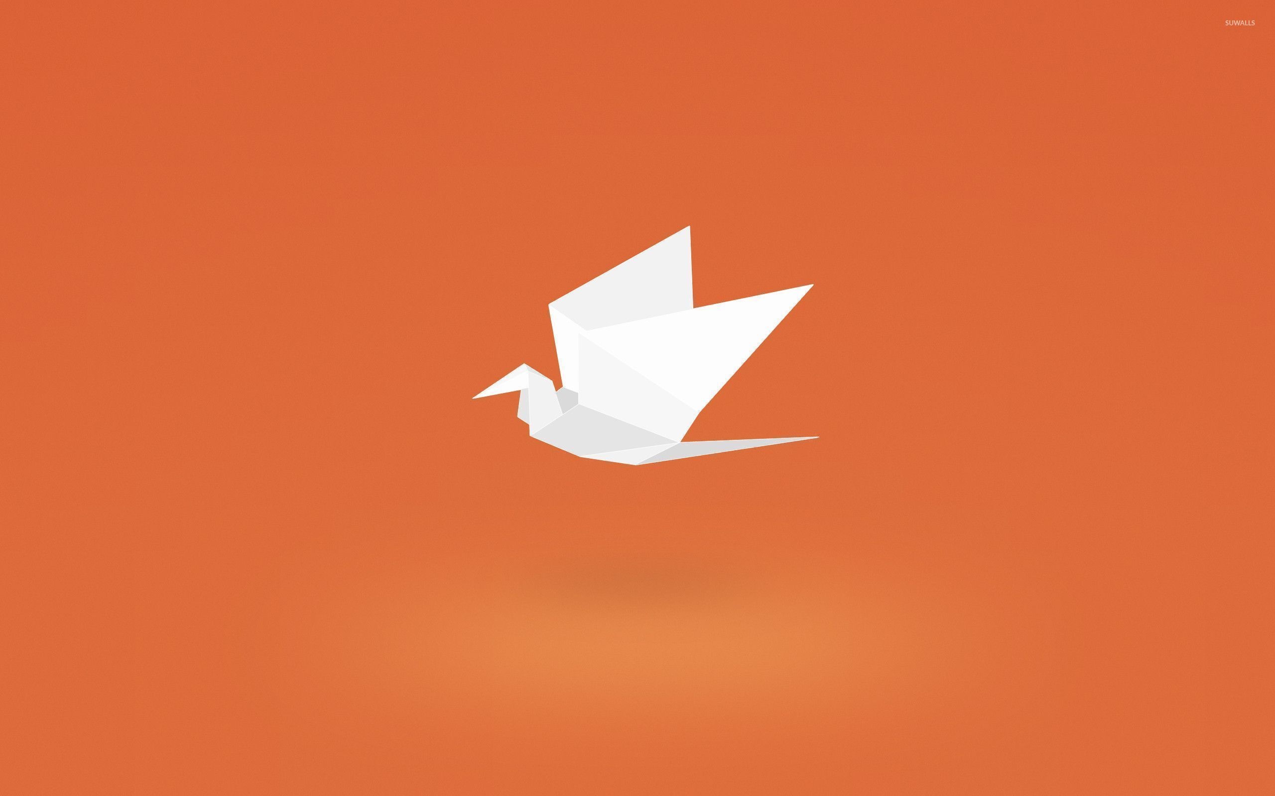 Paper Crane, Origami crane wallpaper, Vector design, Simplistic elegance, 2560x1600 HD Desktop