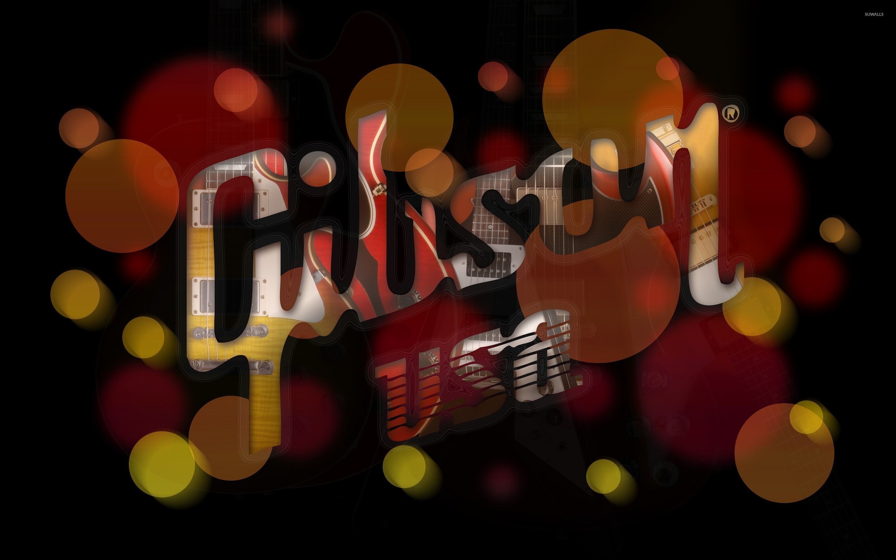 Gibson Guitar, Music instrument, Shadowing effect, Artistic impression, 2880x1800 HD Desktop