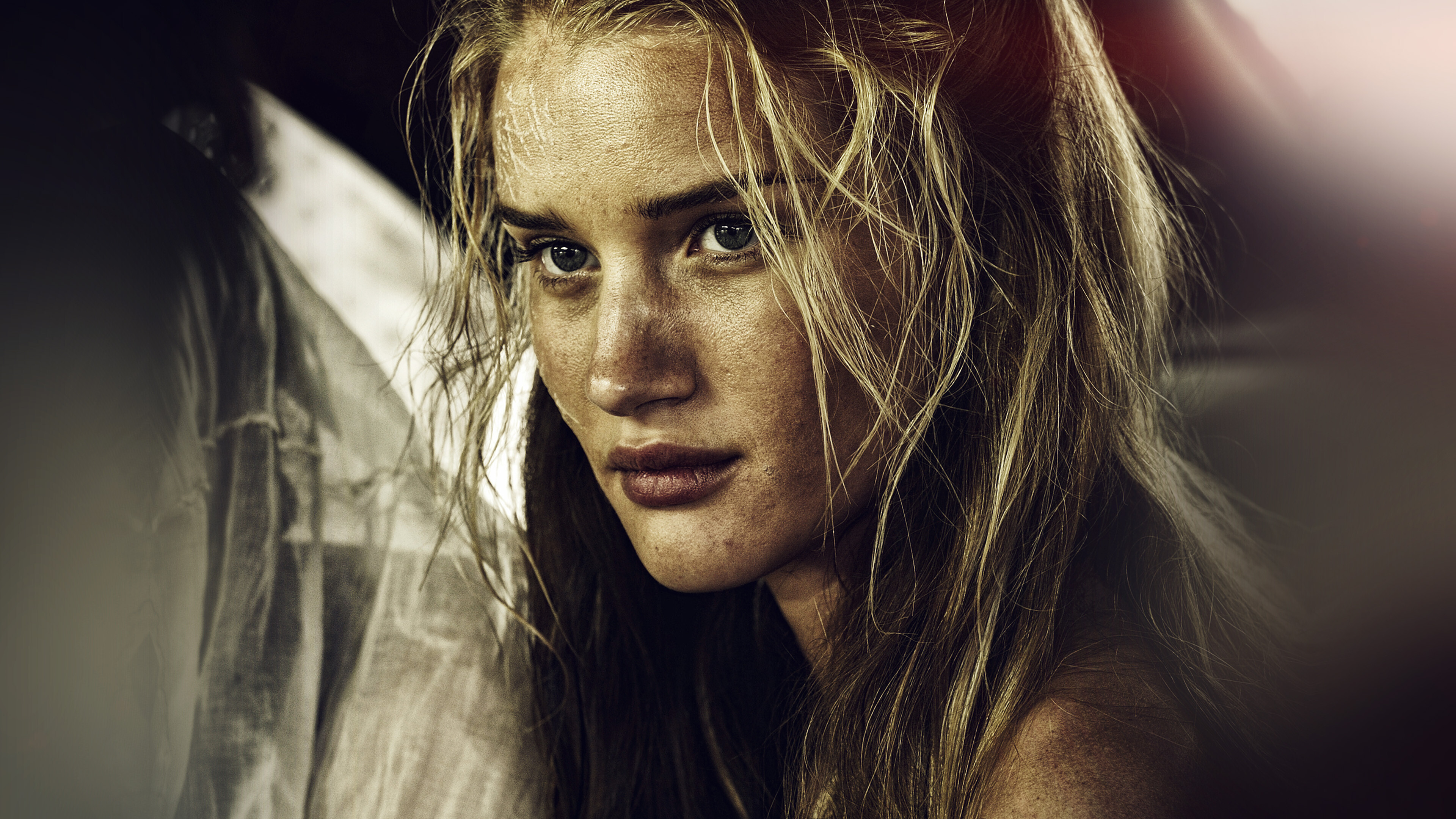 Rosie Huntington-Whiteley, MadMax, UK model, Widescreen wallpapers, 3840x2160 4K Desktop