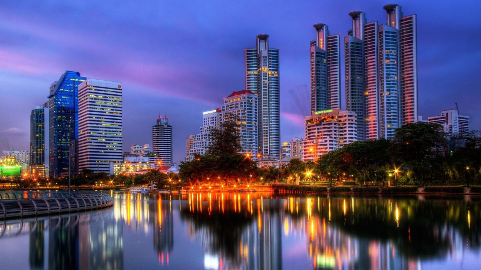 Bangkok city, Urban metropolis, Vibrant streets, Modern architecture, 1920x1080 Full HD Desktop