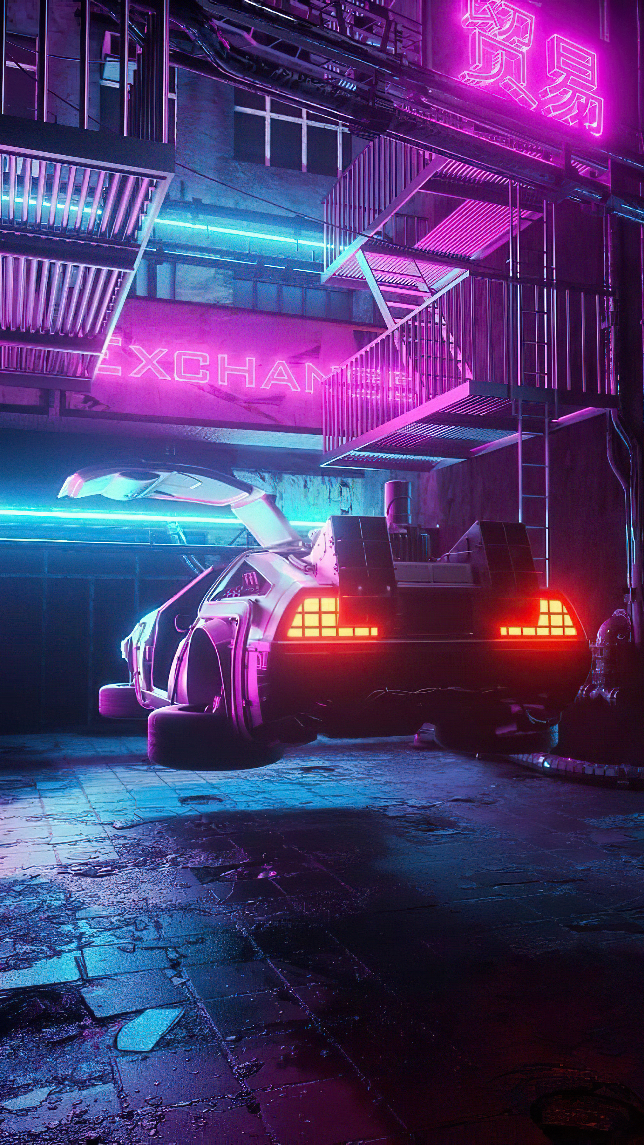 Delorean from Future, Delorean, Sony Xperia X, HD wallpapers, 2160x3840 4K Phone