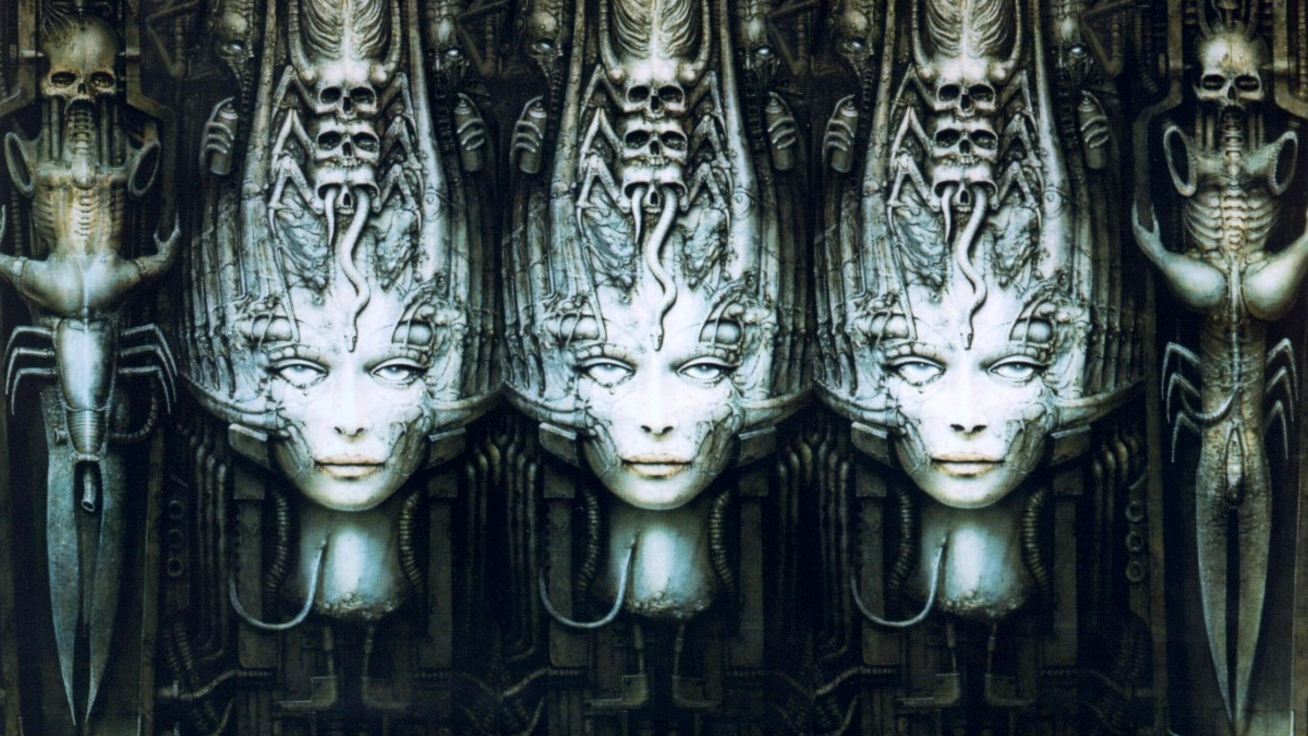 H.R. Giger, Dark fantasy art, Evil aesthetics, Artistic horror, 2560x1440 HD Desktop