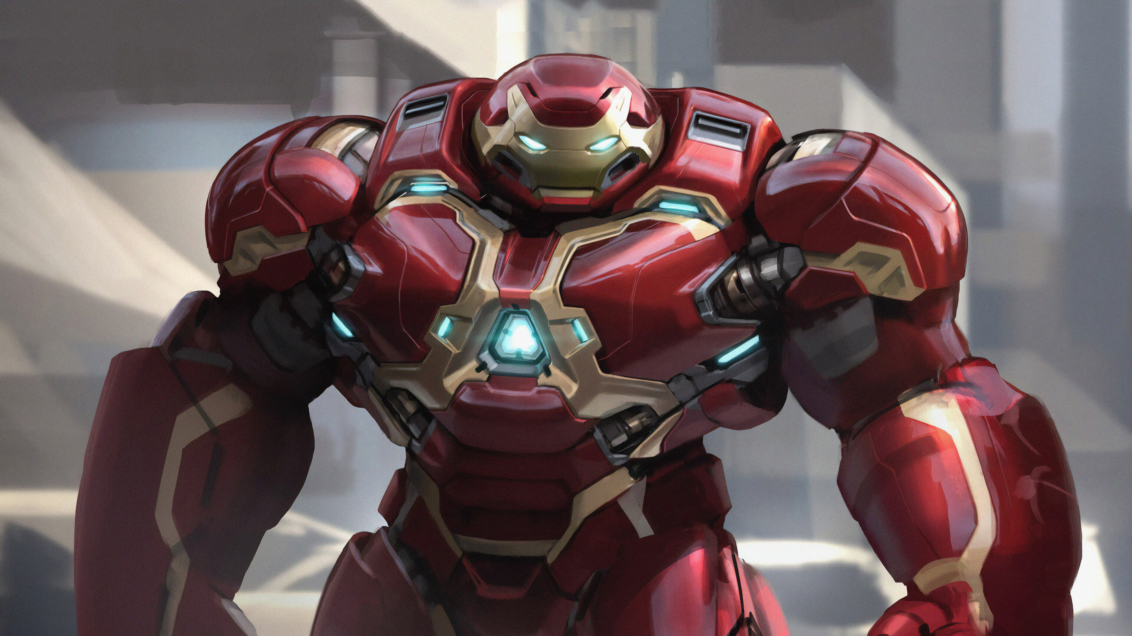 Hulkbuster, Action-packed scenes, Superhero battles, Comic book art, 3840x2160 4K Desktop