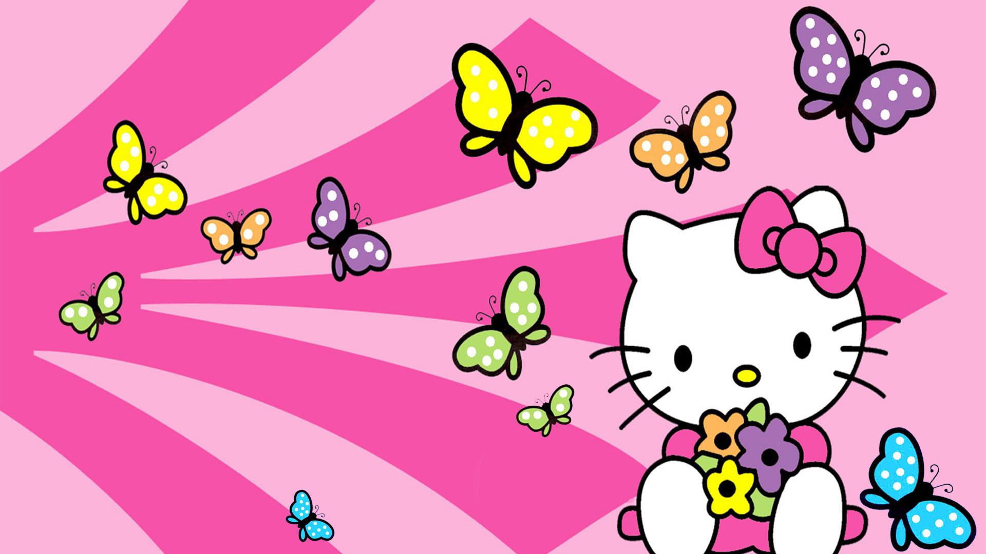 Butterflies, Hello Kitty Wallpaper, 1920x1080 Full HD Desktop