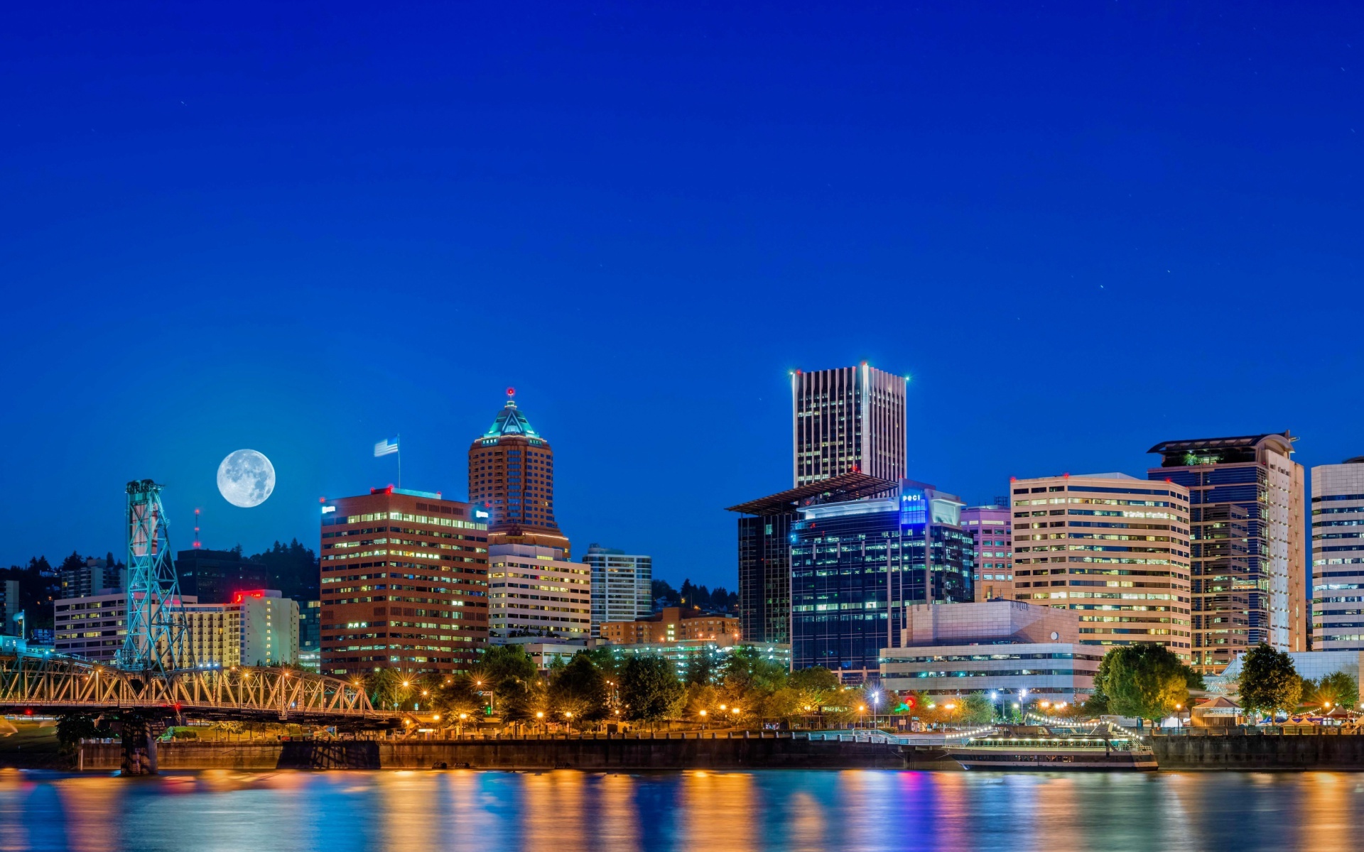 Portland, Night in Oregon, 1920x1200 HD Desktop