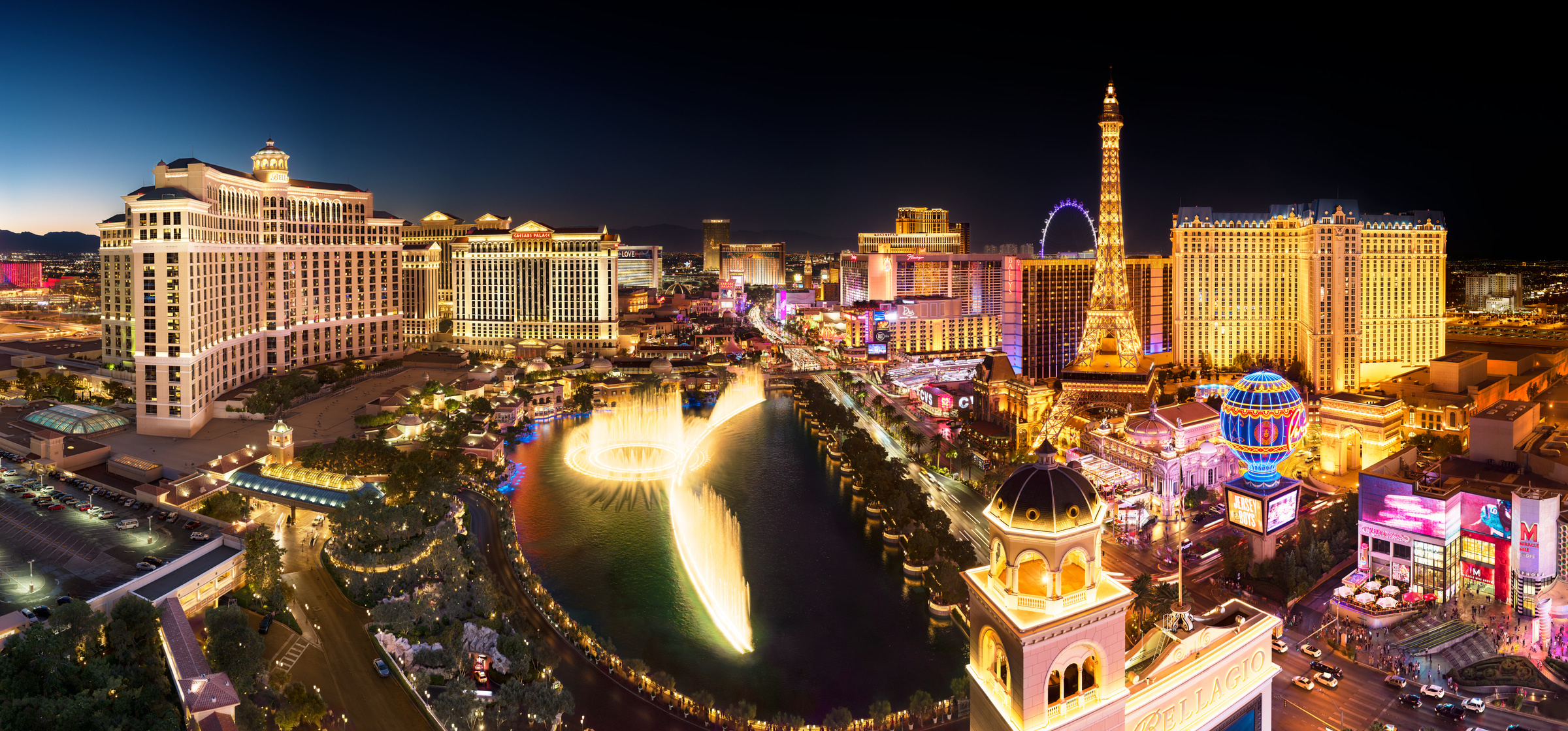 High resolution fine, Art photos of Las Vegas, 2400x1120 Dual Screen Desktop