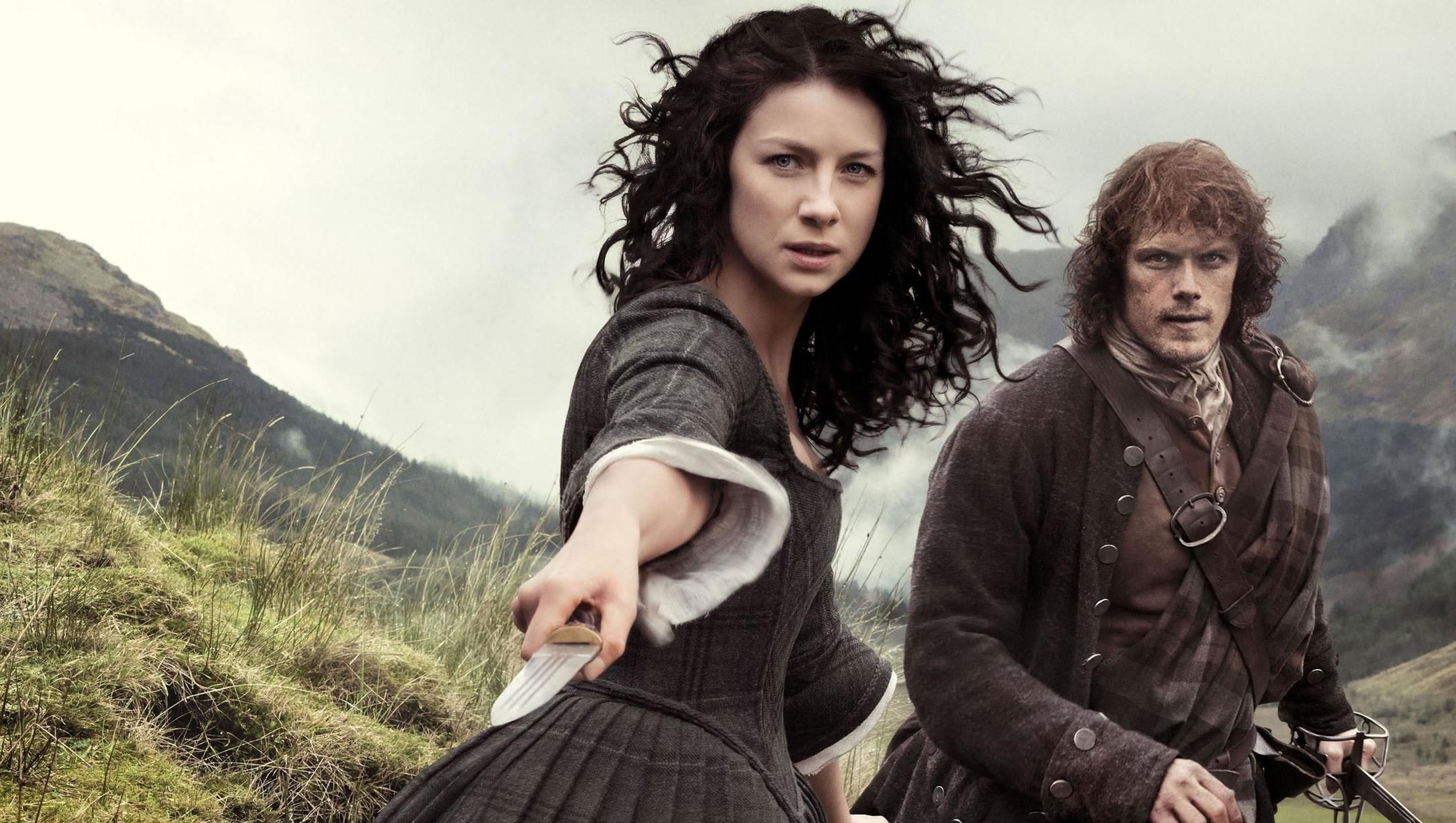 Outlander TV series, Artistic desktop wallpaper, Iconic moments, Season 2 highlights, 2560x1450 HD Desktop