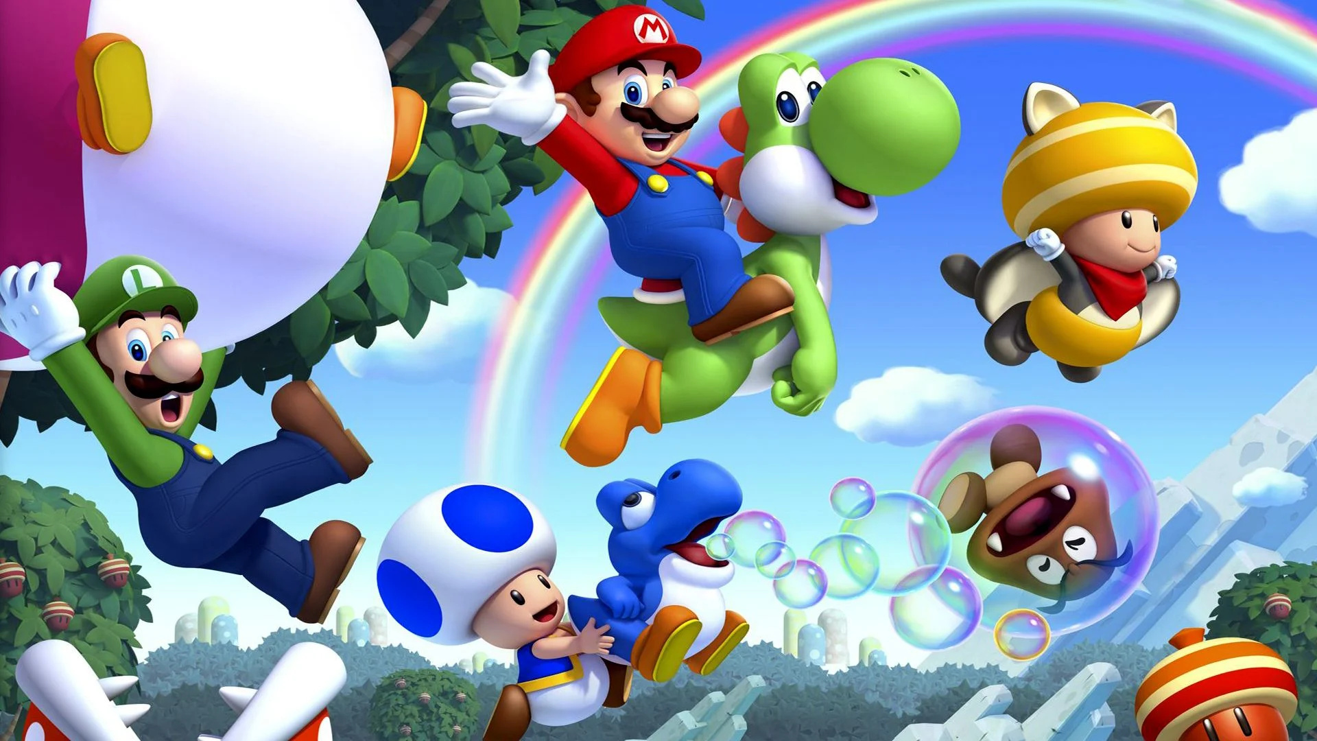 Mario Bros. wallpapers, Retro gaming backgrounds, Classic Nintendo characters, 1920x1080 Full HD Desktop