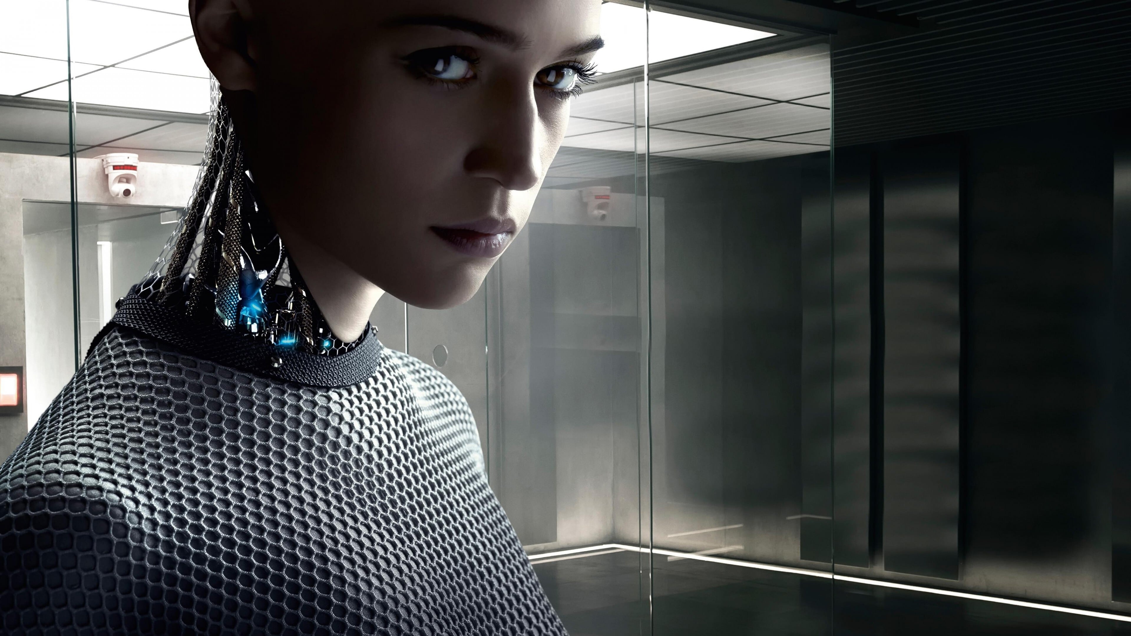 Ex Machina, Enigmatic AI, Sinister undertones, Compelling cinematography, 3840x2160 4K Desktop