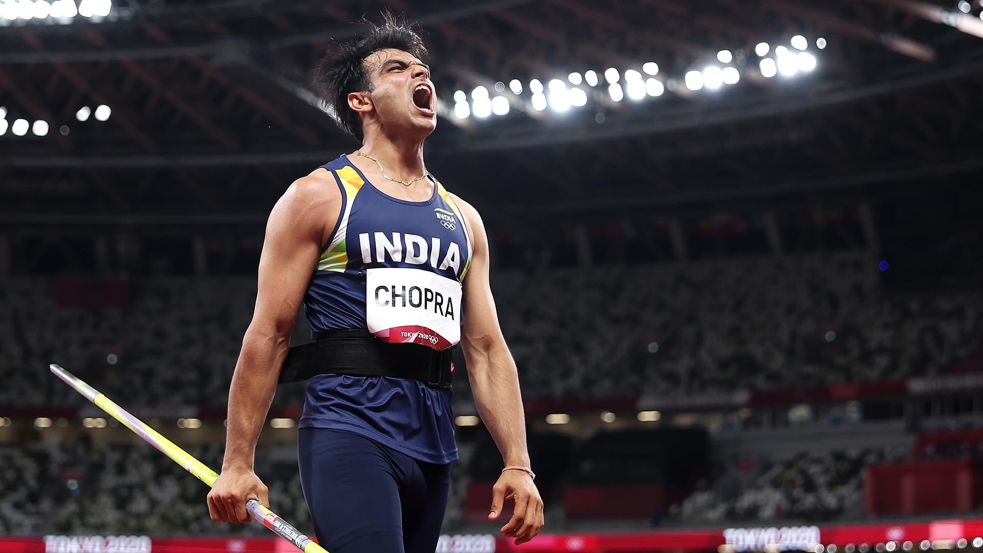 Javelin throw, Neeraj Chopra's gold, Indian glory, Tokyo Olympics, 1920x1080 Full HD Desktop