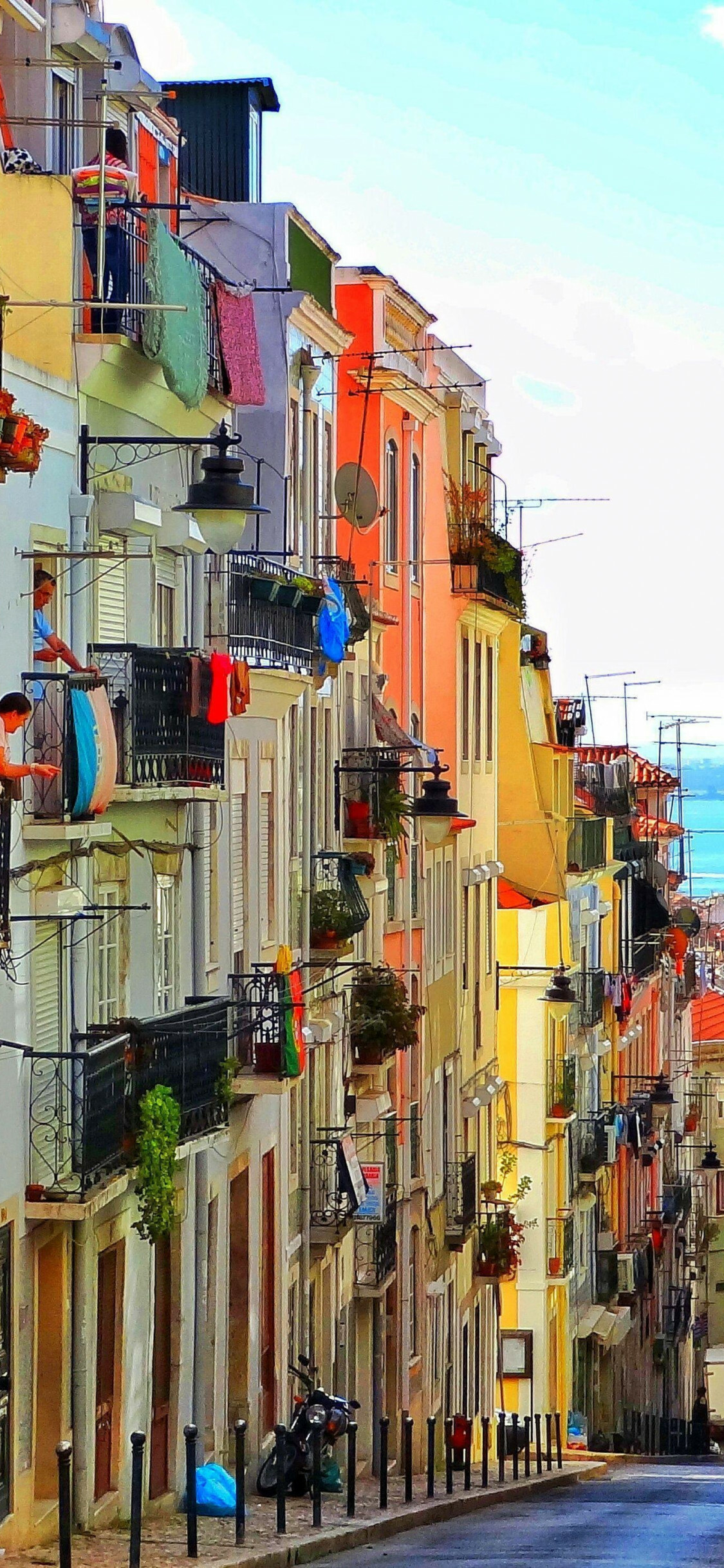 Portugal, Lisbon cityscape, High definition, Urban charm, 1130x2440 HD Phone