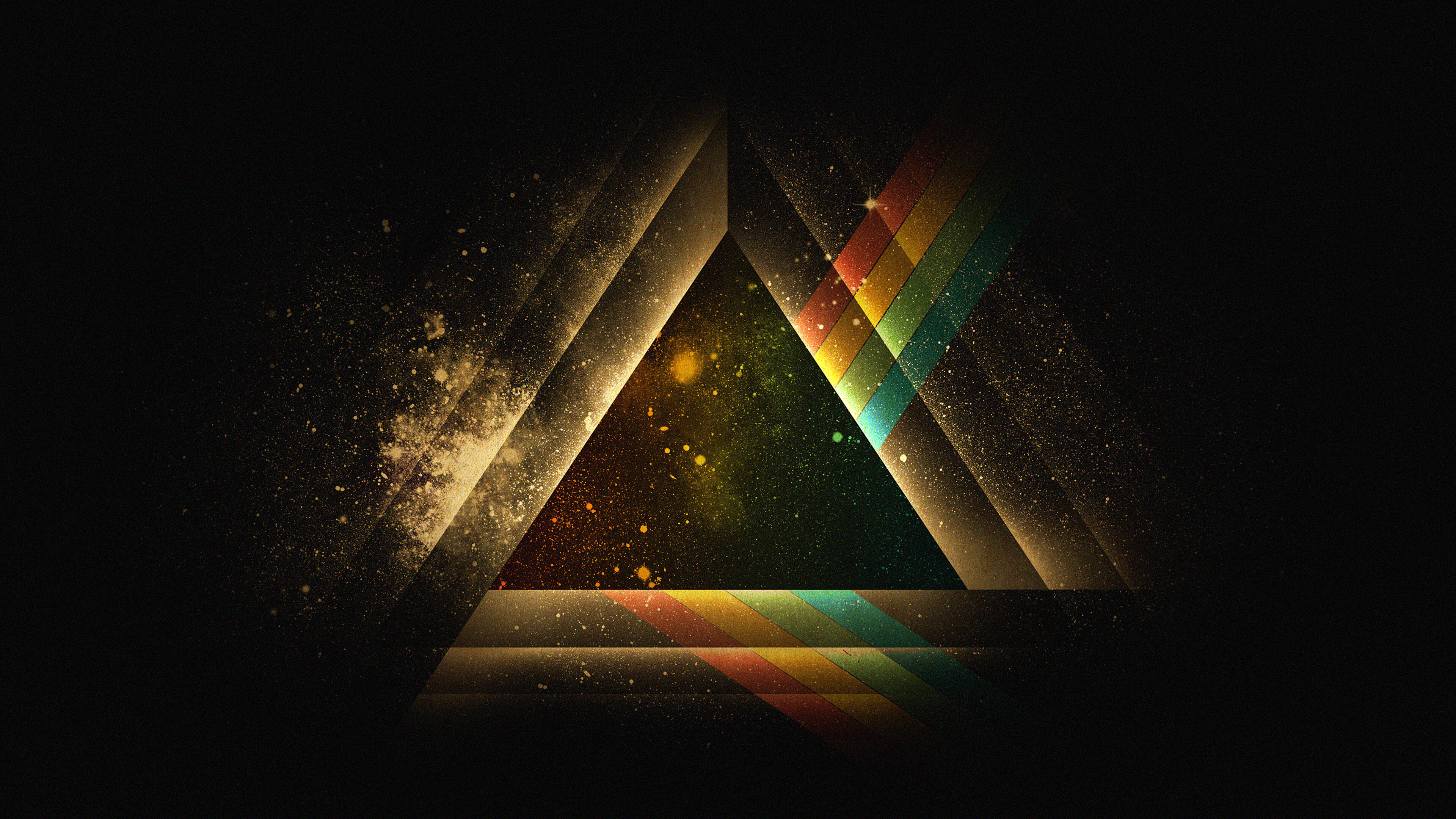 Triangle, Rainbow art, Illustration wallpaper, Vibrant graphics, 3840x2160 4K Desktop