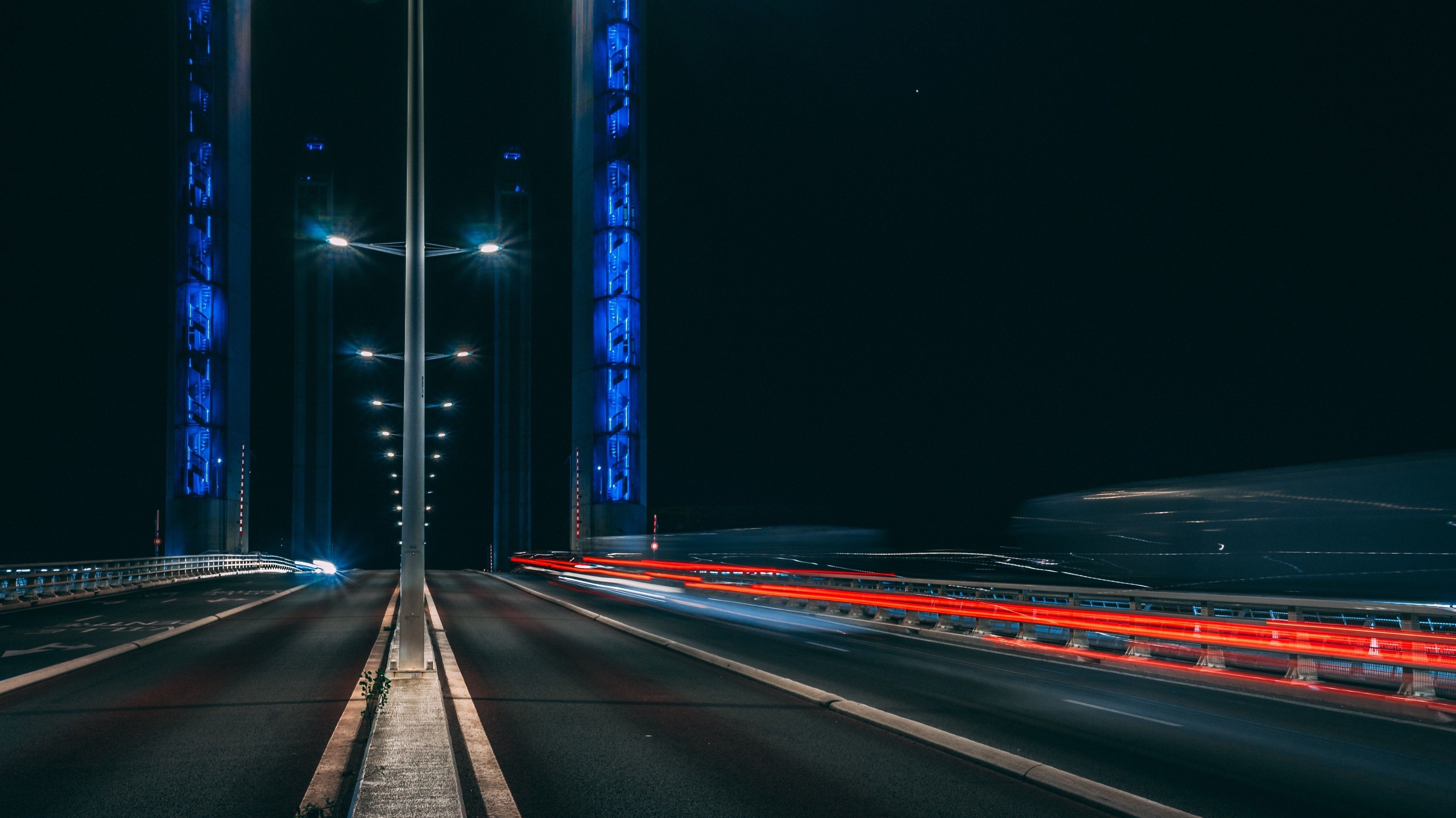 Highway at night, Highway Wallpaper, 3840x2160 4K Desktop