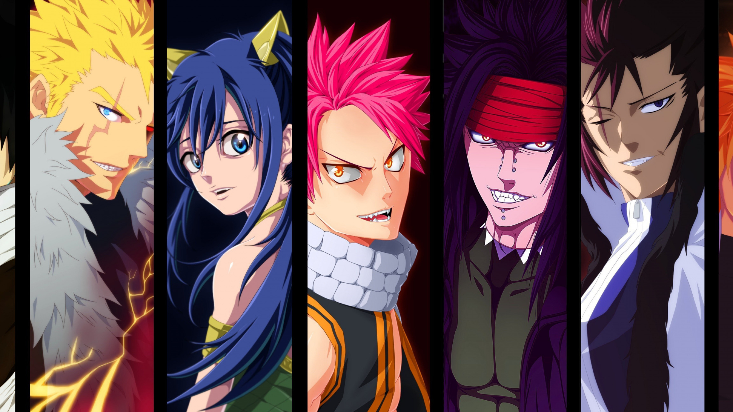 Gajeel Redfox, Dragon slayer duo, Oriental theme, Epic manga, 2560x1440 HD Desktop