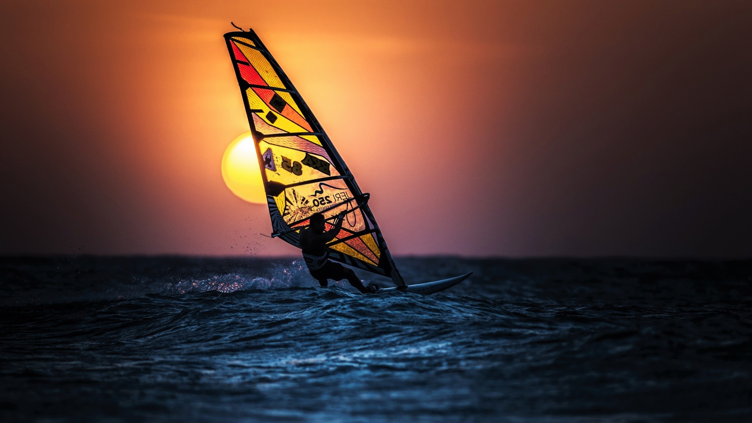 Windsurfing HD wallpapers, Stunning visuals, Immersive experience, Captivating backgrounds, 2560x1440 HD Desktop