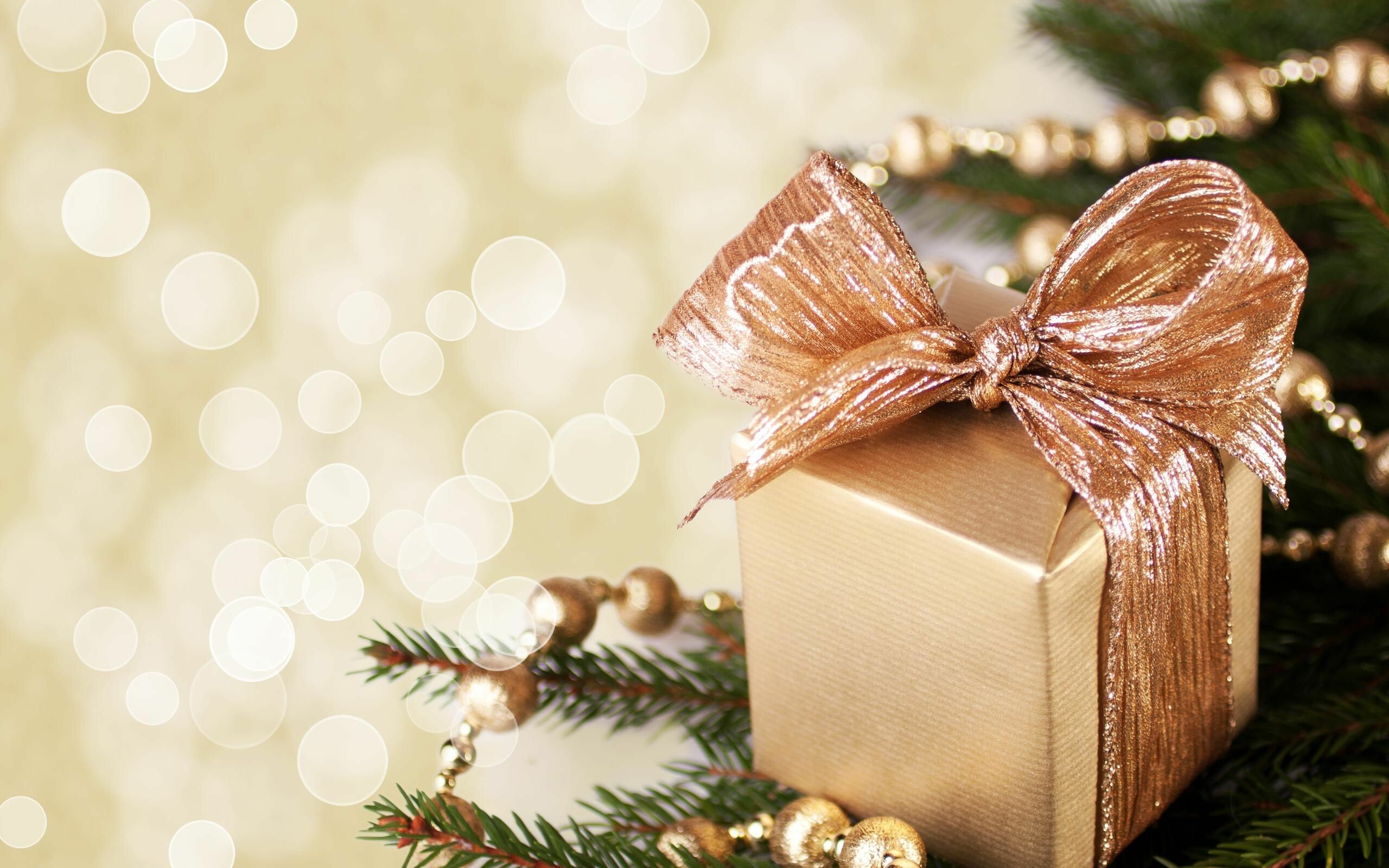 Bow, Christmas Gifts Wallpaper, 2560x1600 HD Desktop