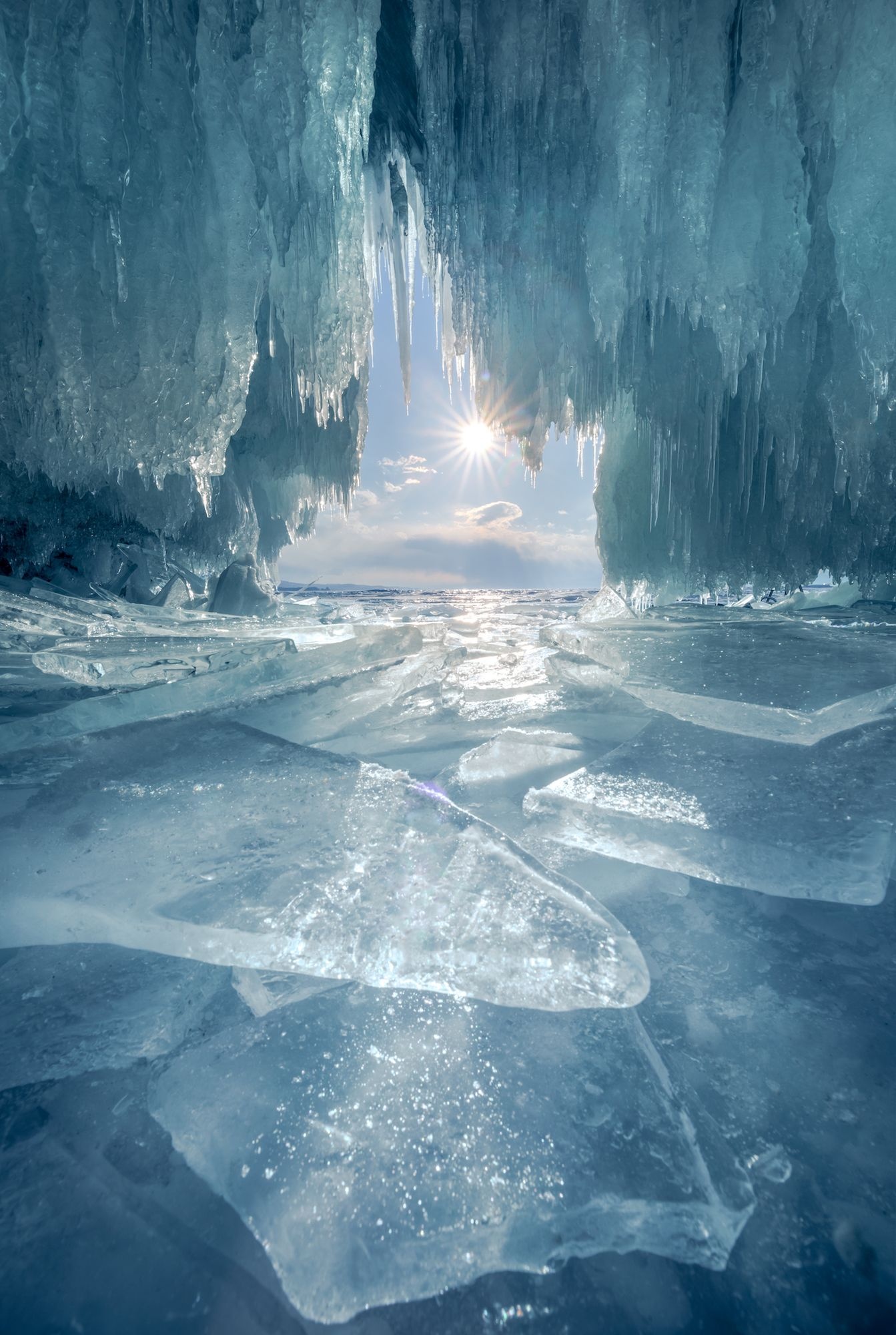 Baikal, Ice Cave Wallpaper, 1350x2000 HD Phone